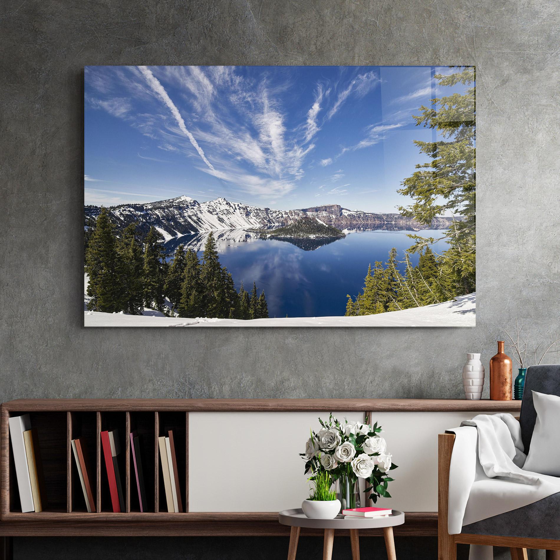 Üvegkép White Snowy Mountain mockup 2