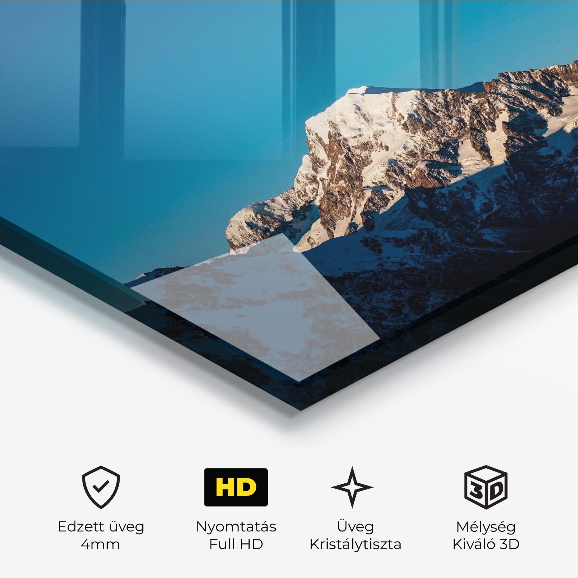 Üvegkép Blue Snowy Mountain mockup 3