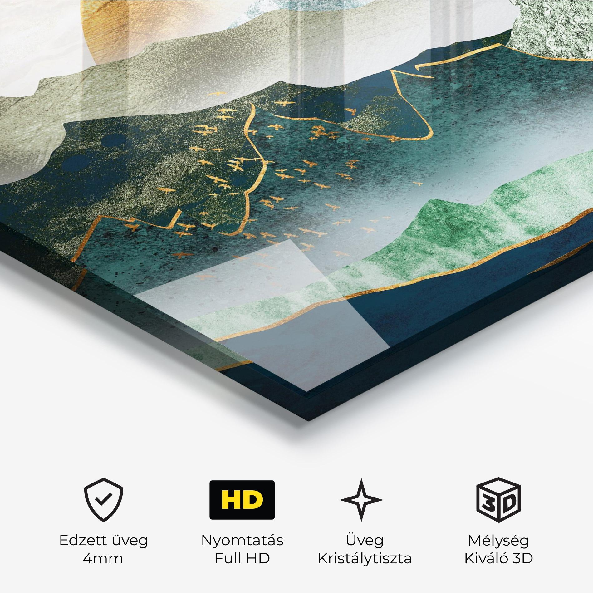 Üvegkép Golden Mountains mockup 3