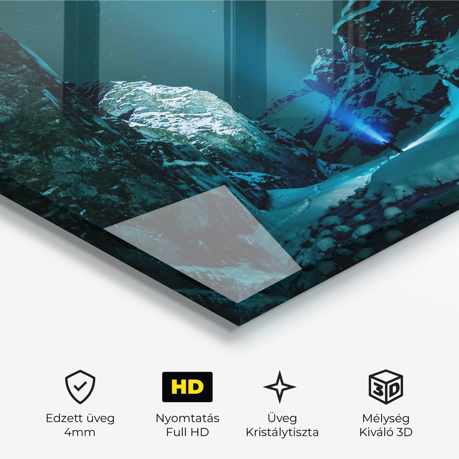 Üvegkép Green Light Mountain mockup 3