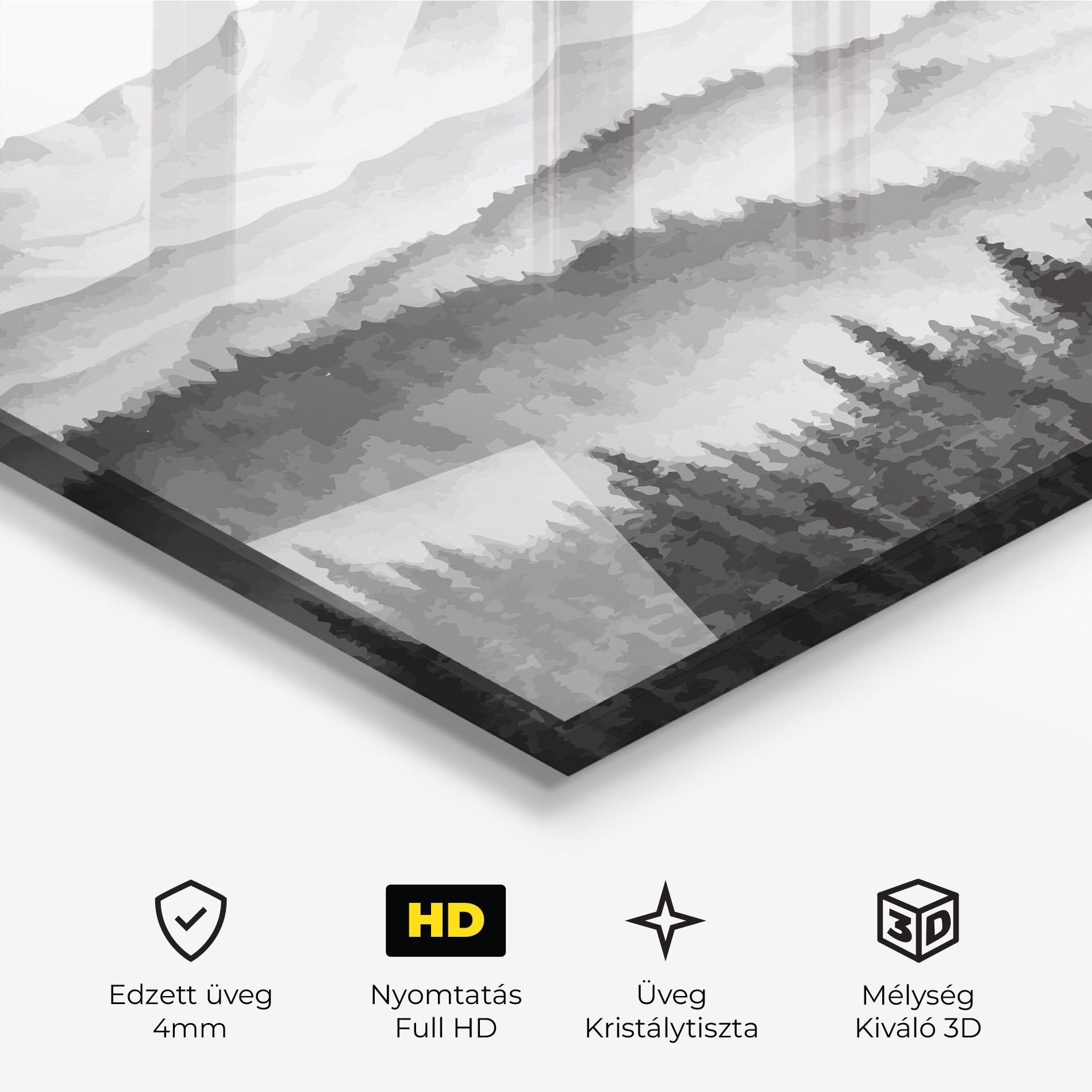 Üvegkép Grey Mountain Drawing mockup 3