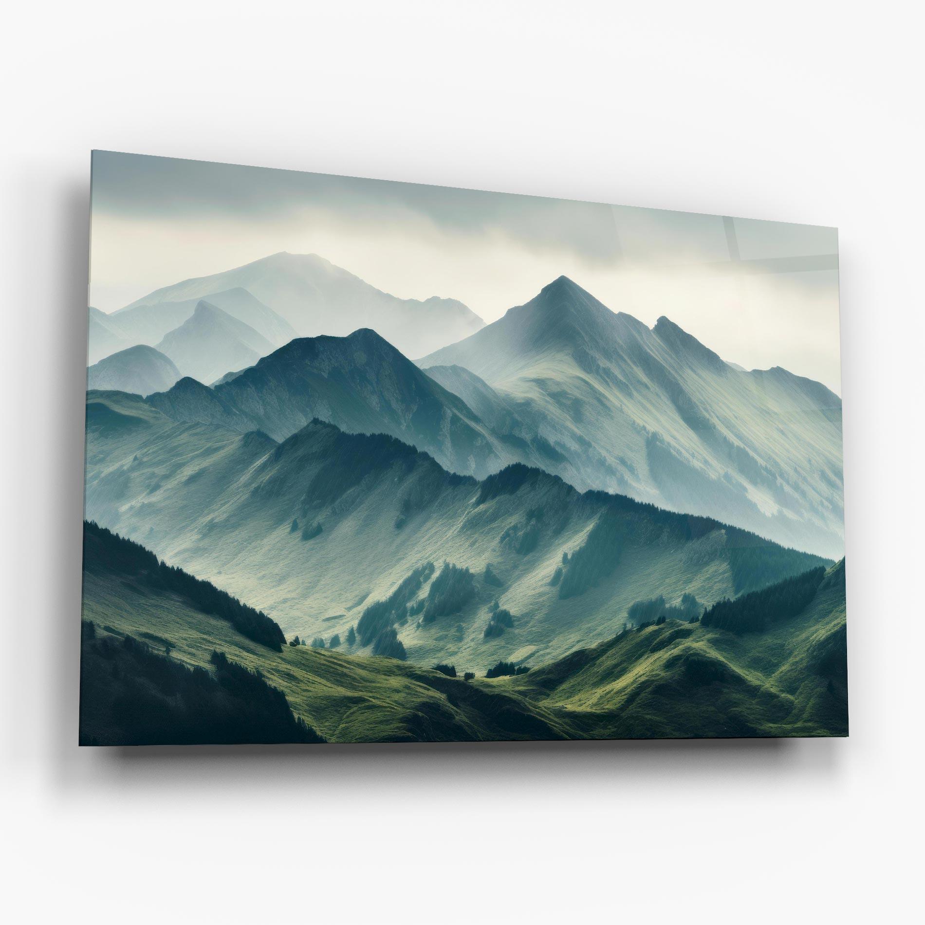 Üvegkép Amazing Foggy Mountain mockup 6