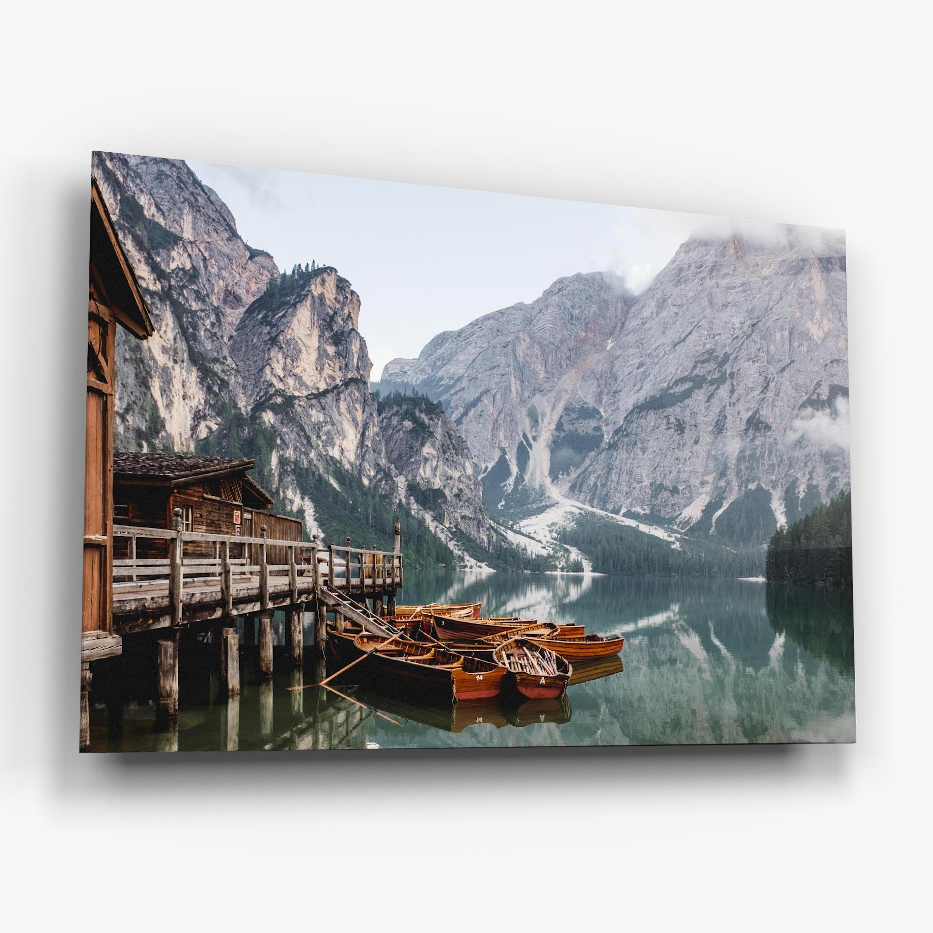 Üvegkép Boat Lake Mountain mockup 6