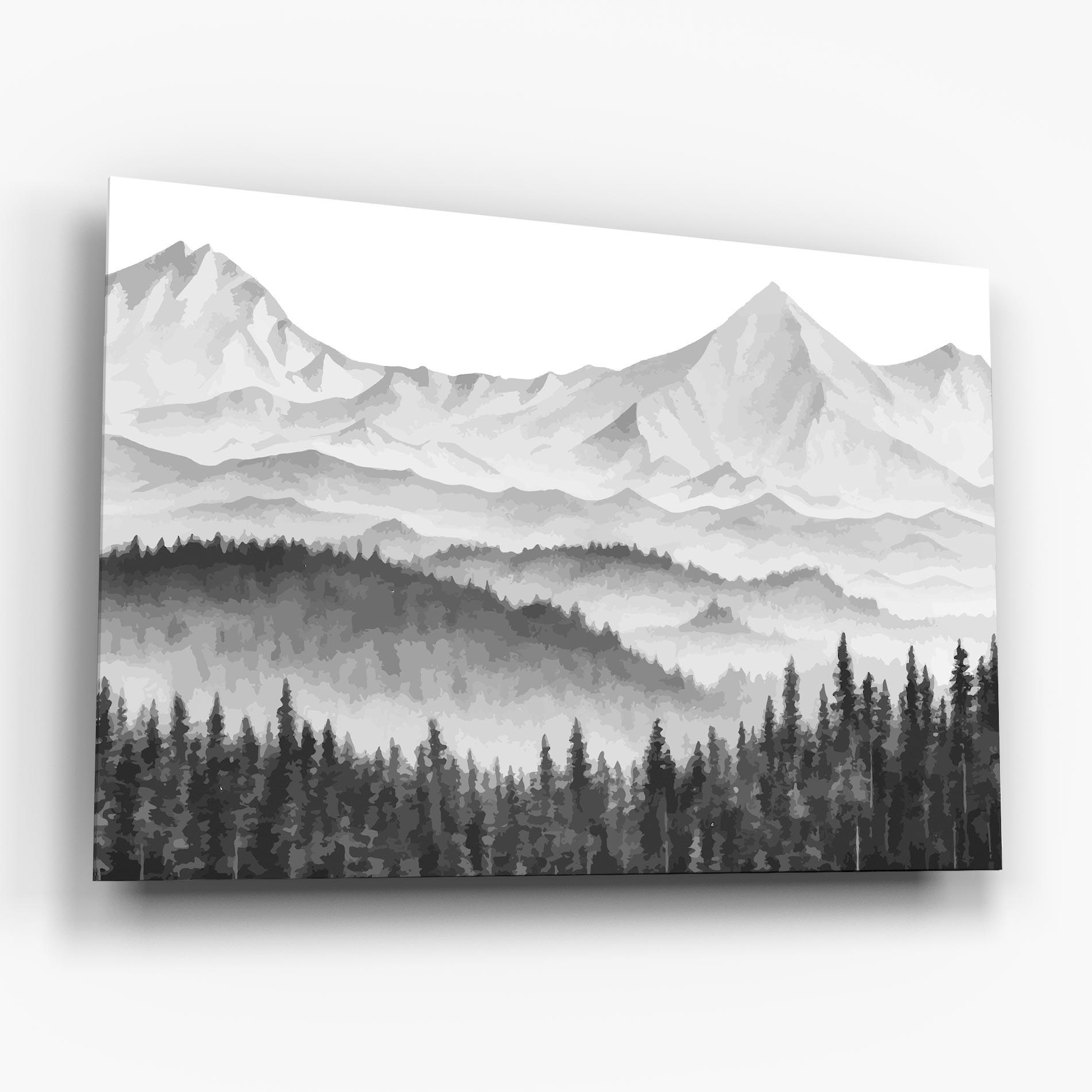 Üvegkép Grey Mountain Drawing mockup 6