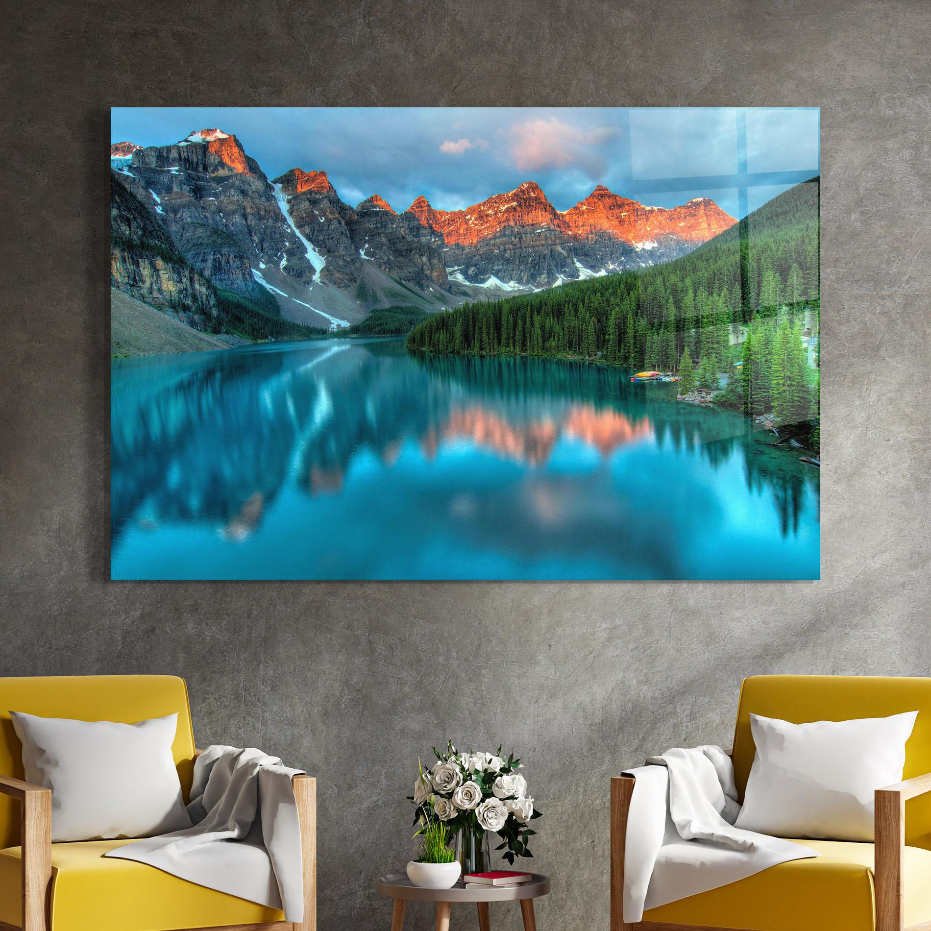 Üvegkép Lake Reflection mockup 4