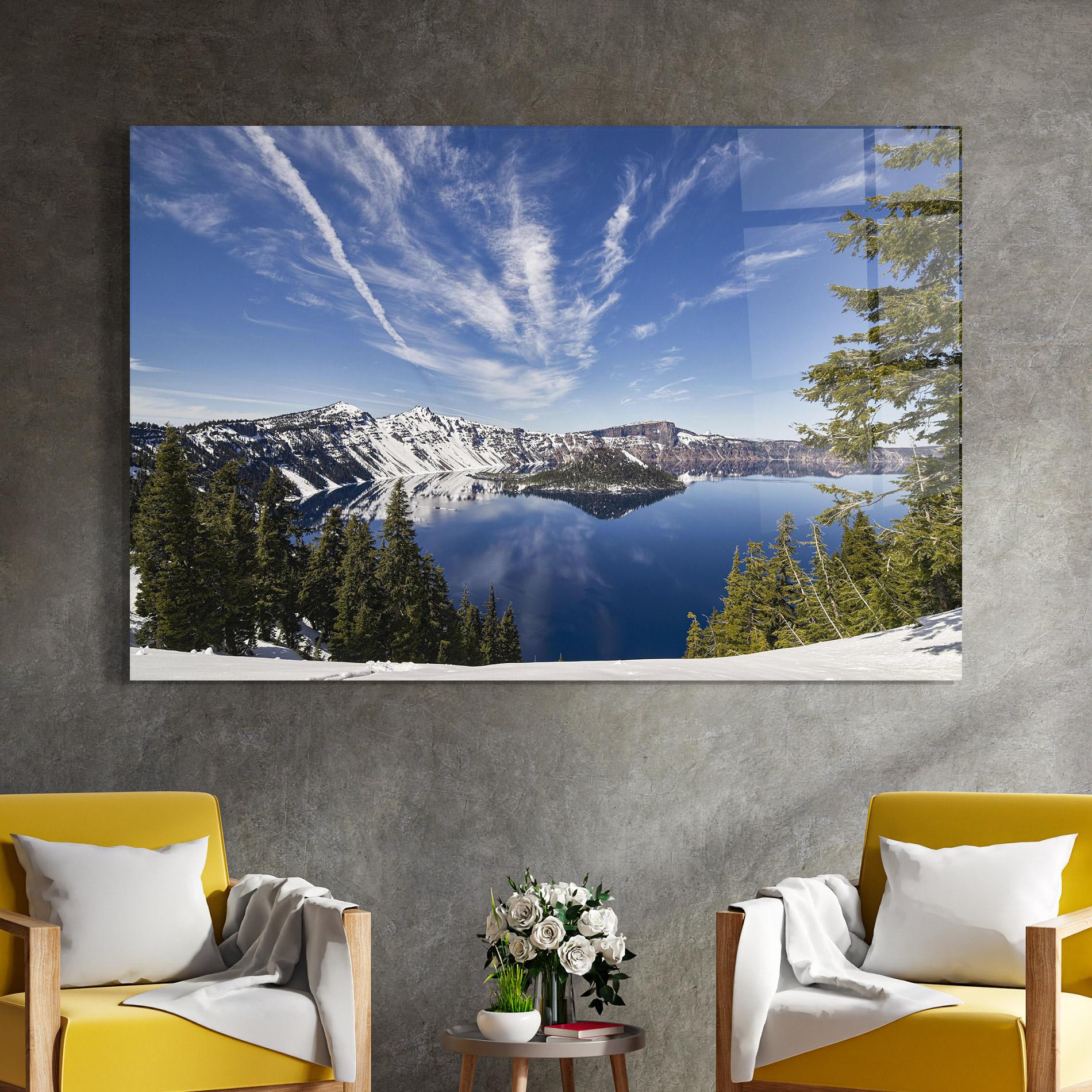 Üvegkép White Snowy Mountain mockup 4