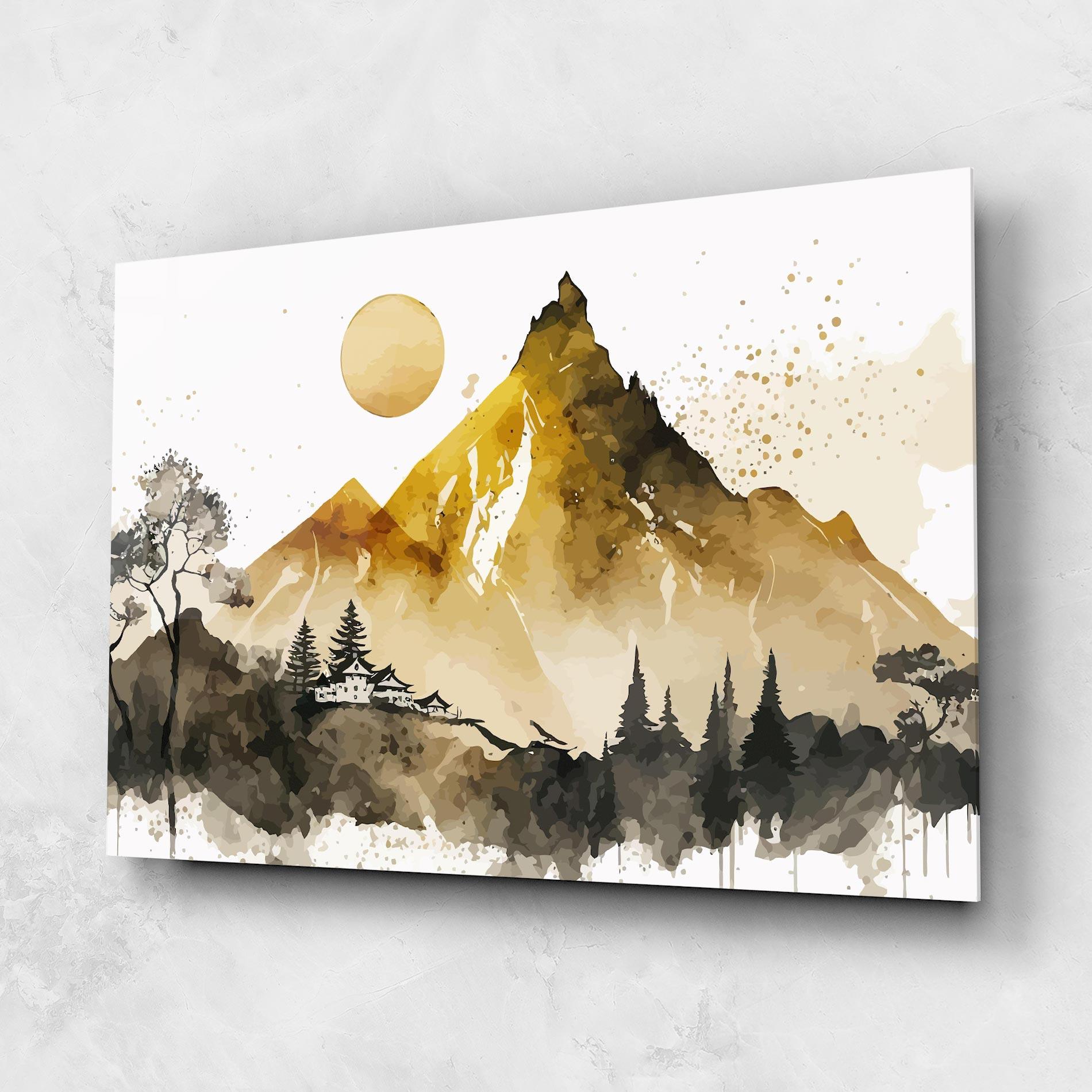 Üvegkép Gold Mountain Art mockup 1