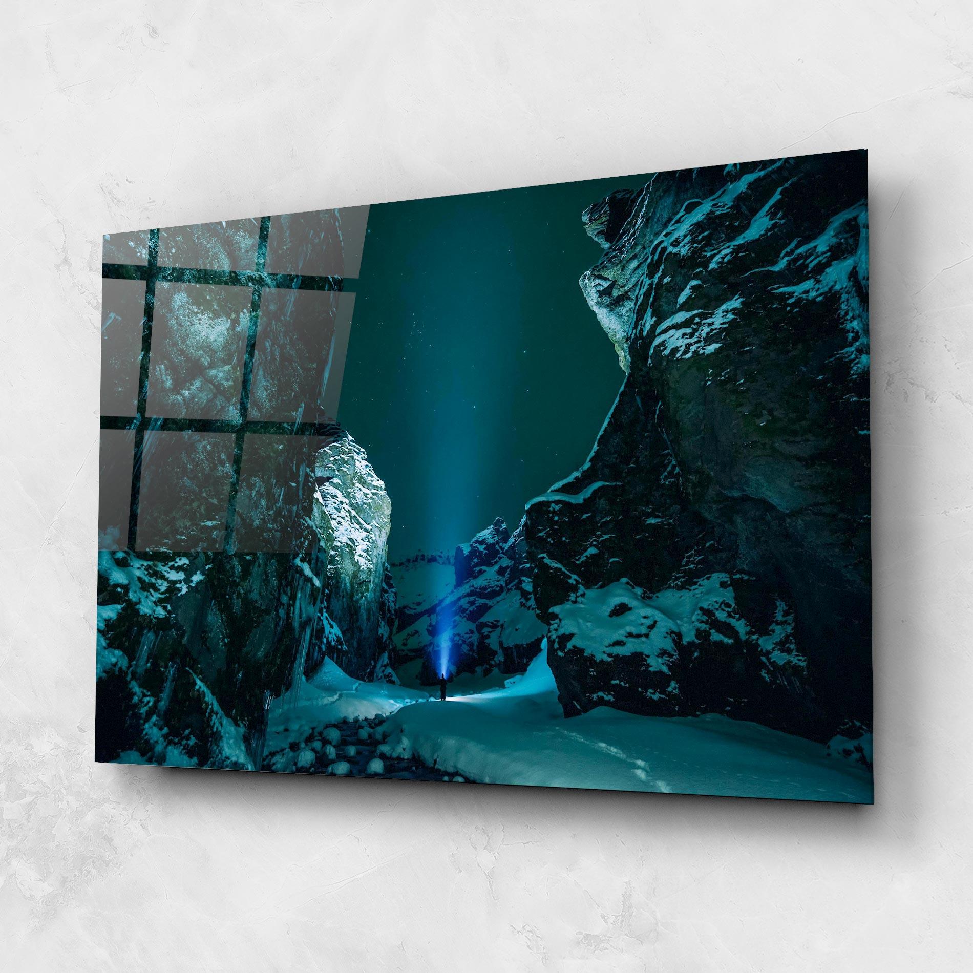 Üvegkép Green Light Mountain mockup 1