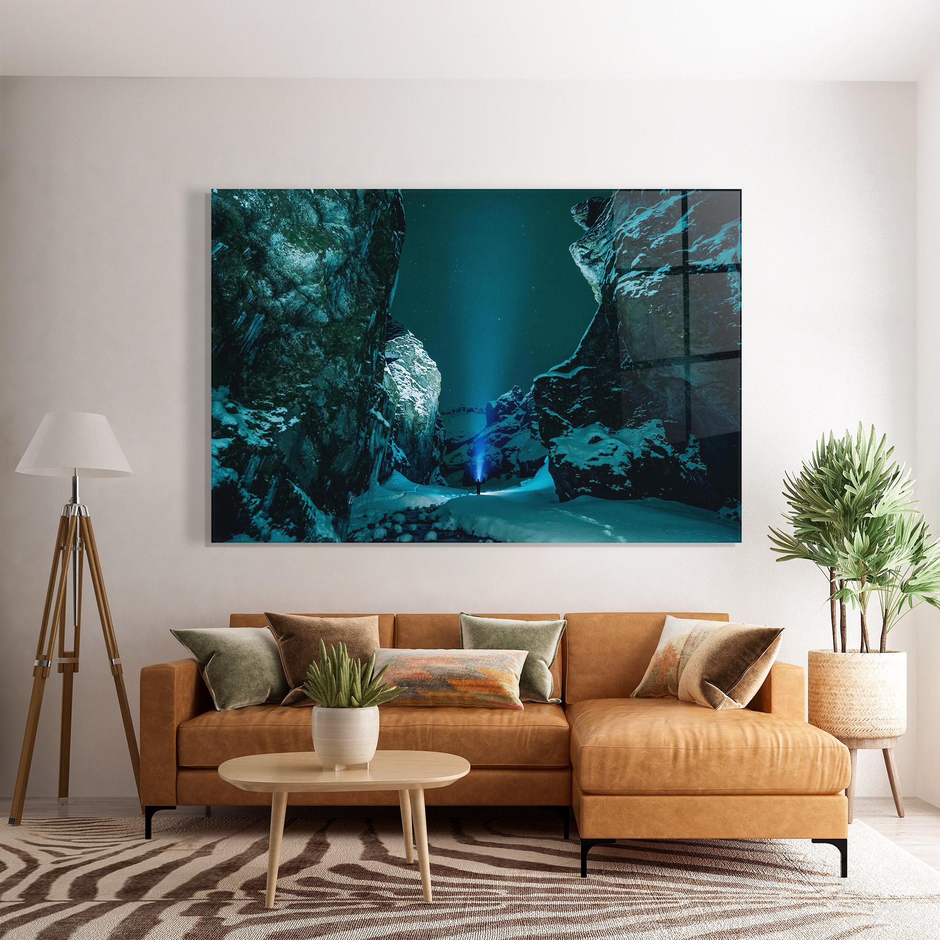 Üvegkép Green Light Mountain mockup 7