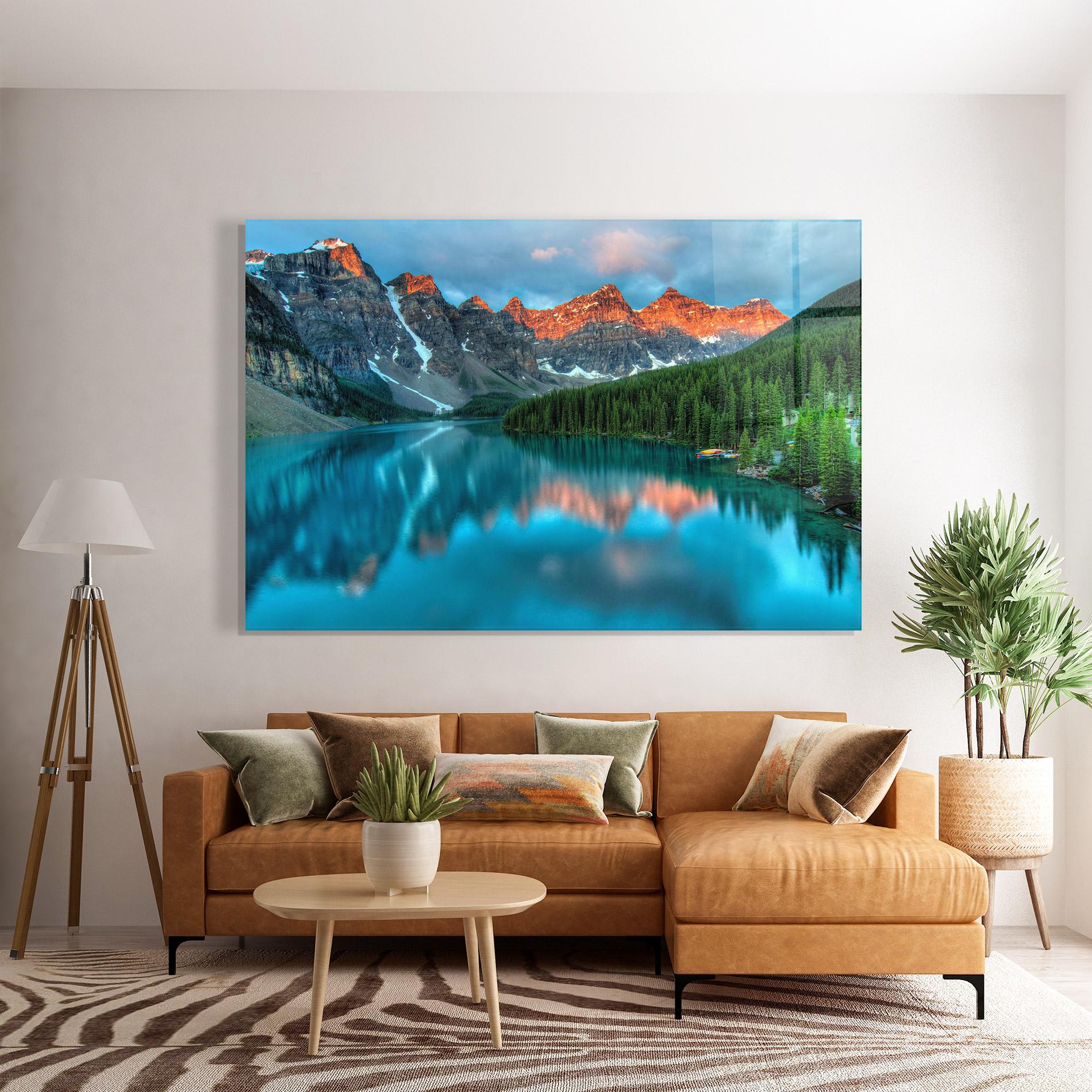 Üvegkép Lake Reflection mockup 7