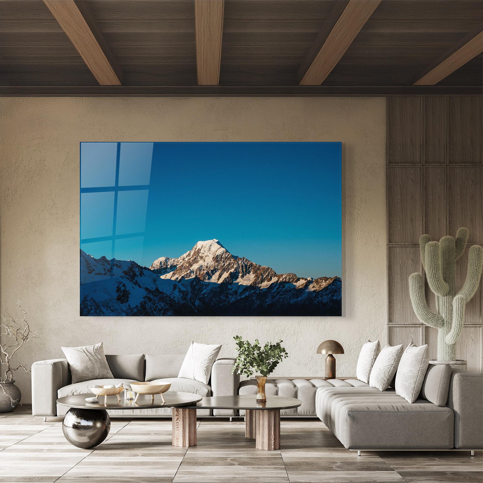 Üvegkép Blue Snowy Mountain mockup 8
