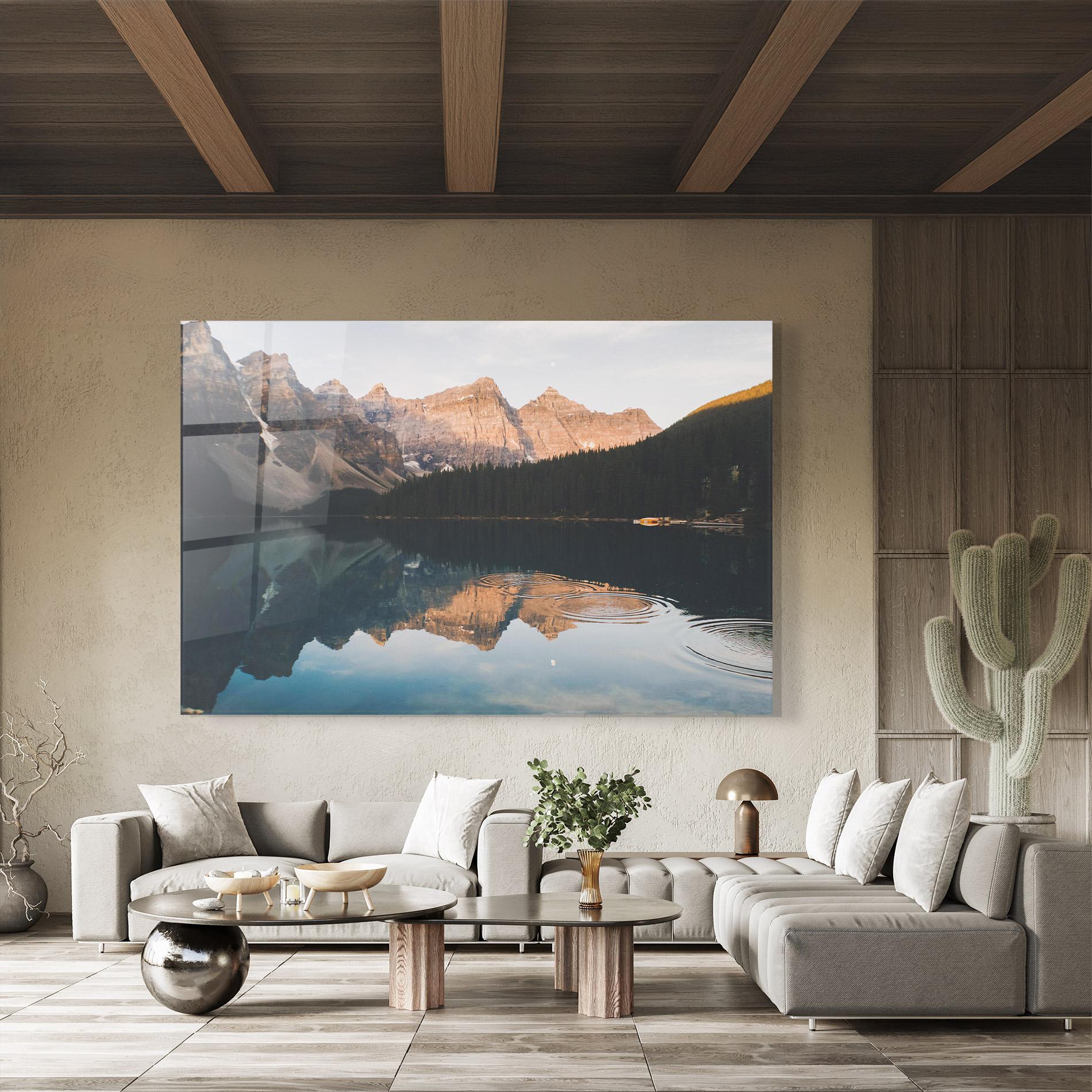 Üvegkép Brown Mountain Lake mockup 8