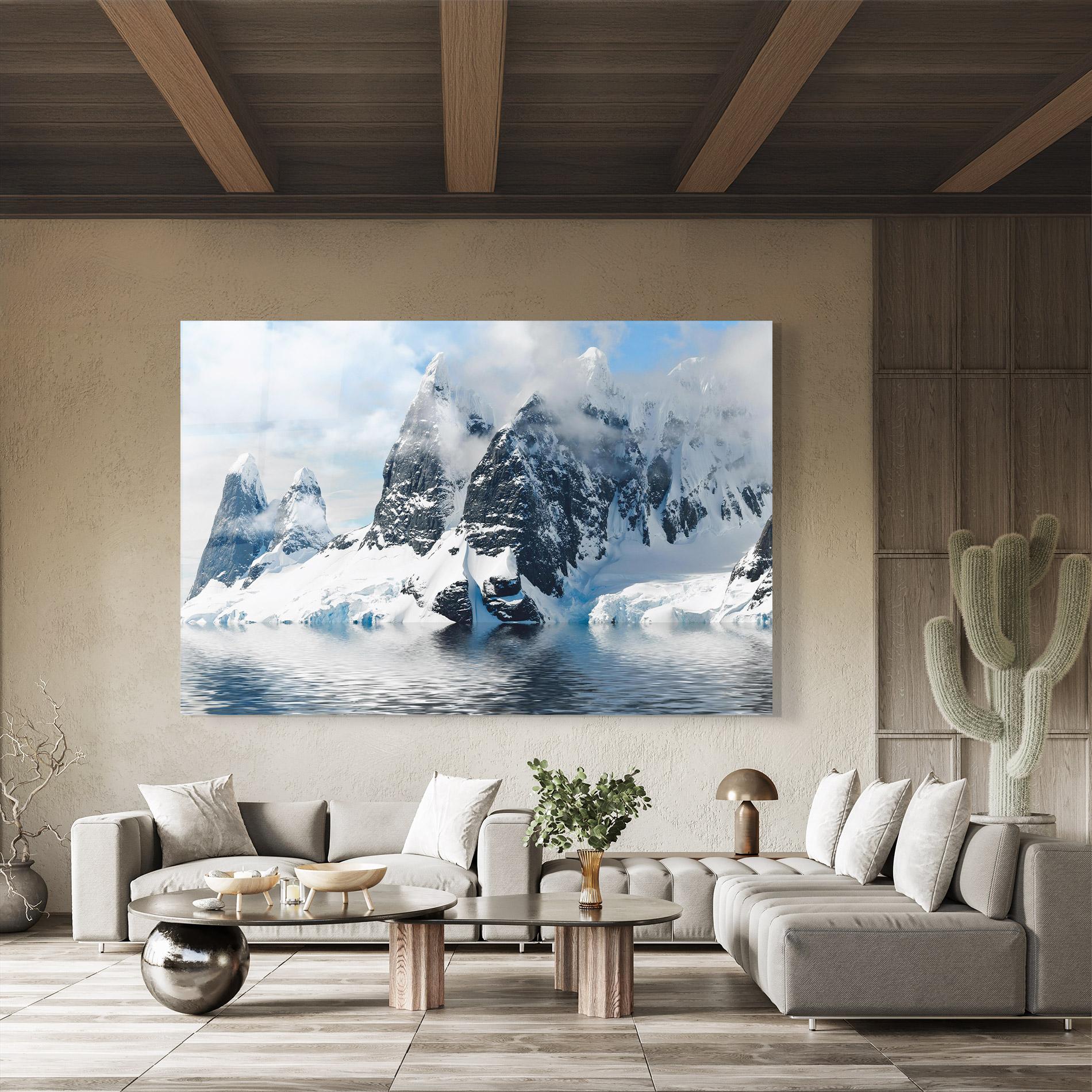 Üvegkép Glacial Mountains mockup 8