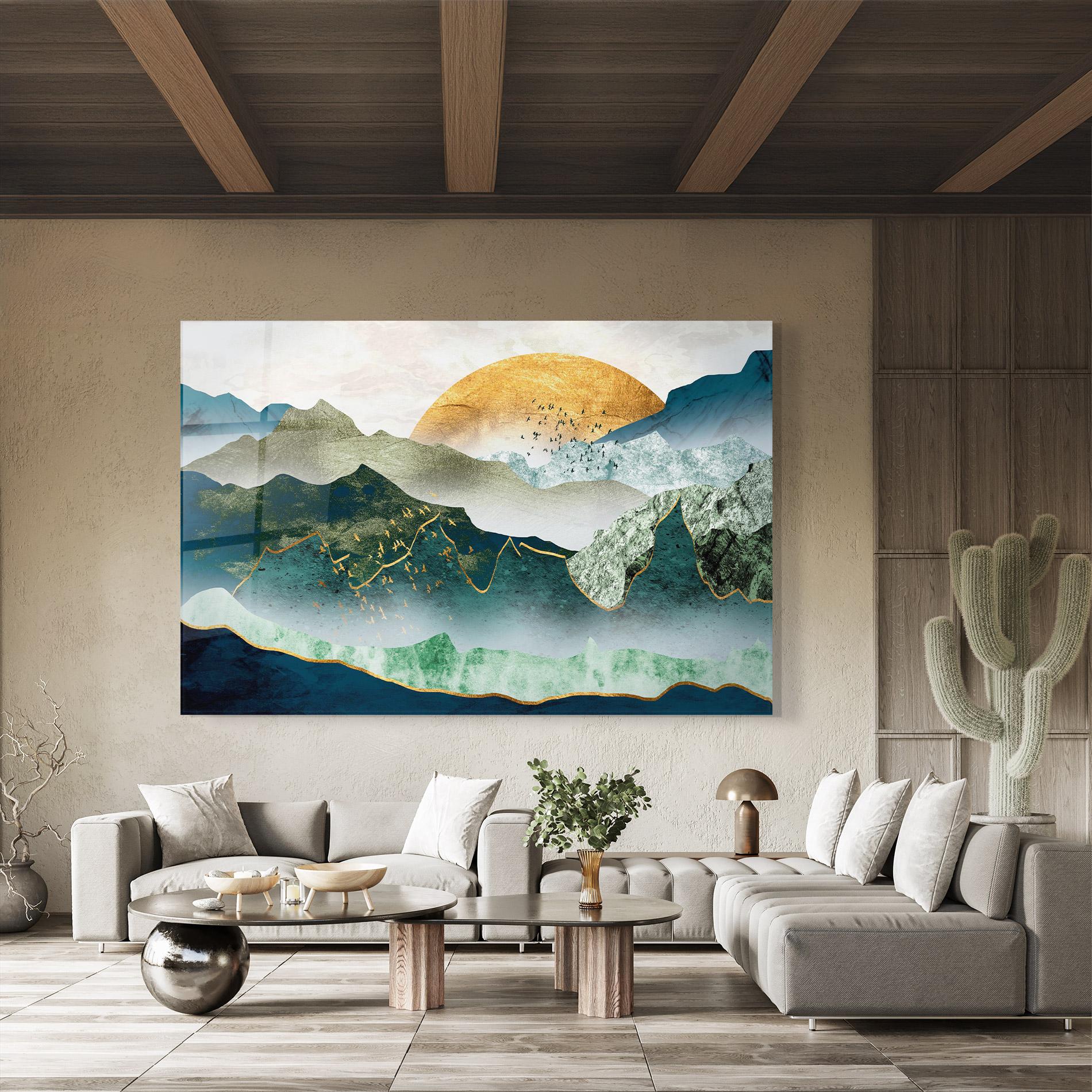 Üvegkép Golden Mountains mockup 8