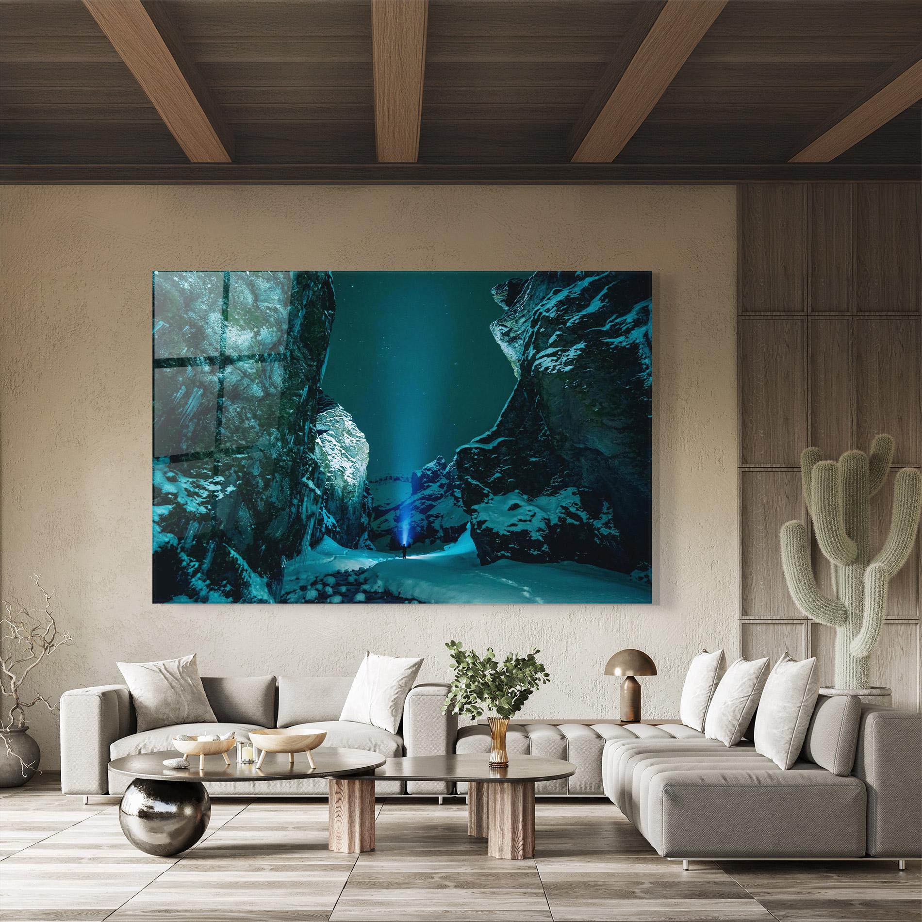 Üvegkép Green Light Mountain mockup 8