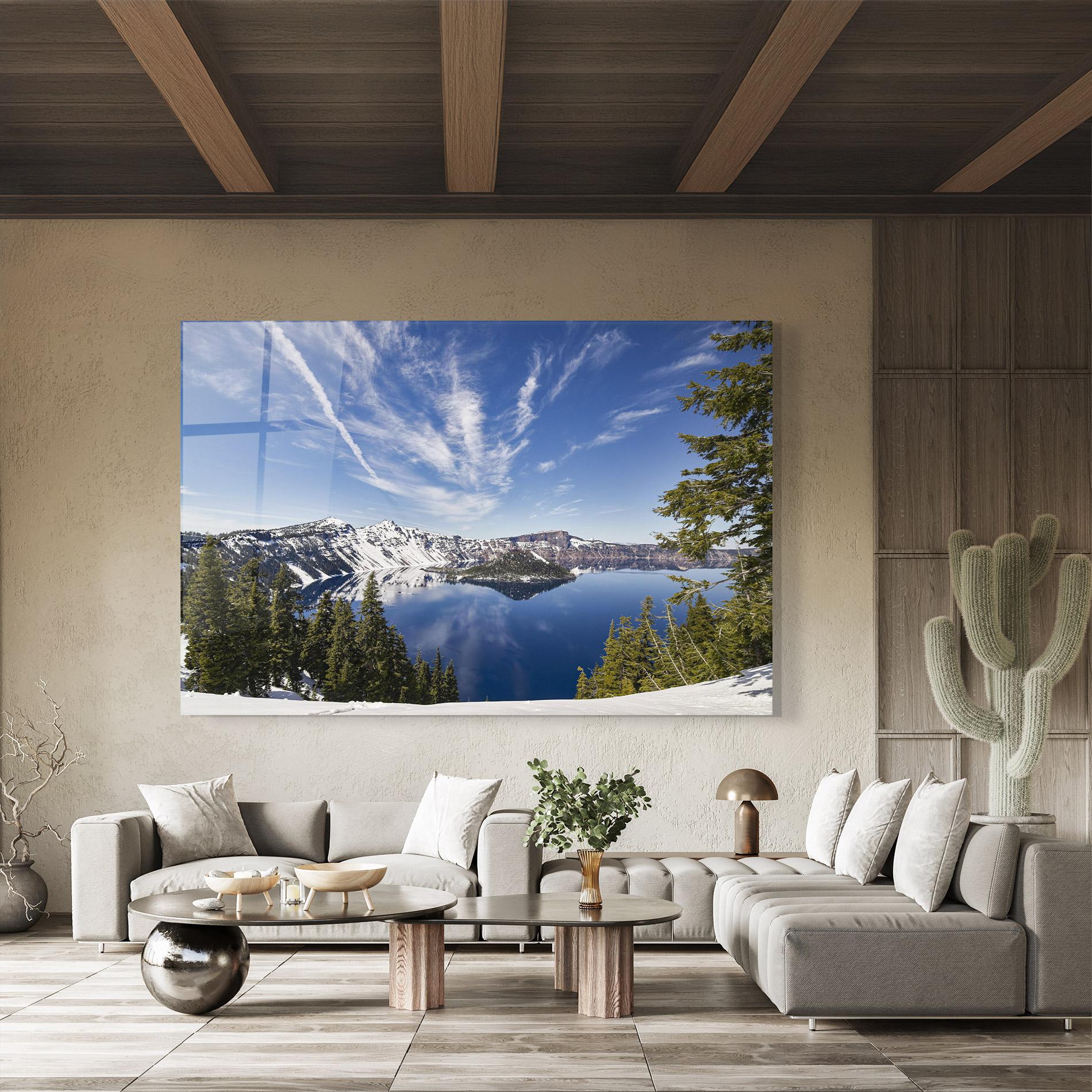 Üvegkép White Snowy Mountain mockup 8