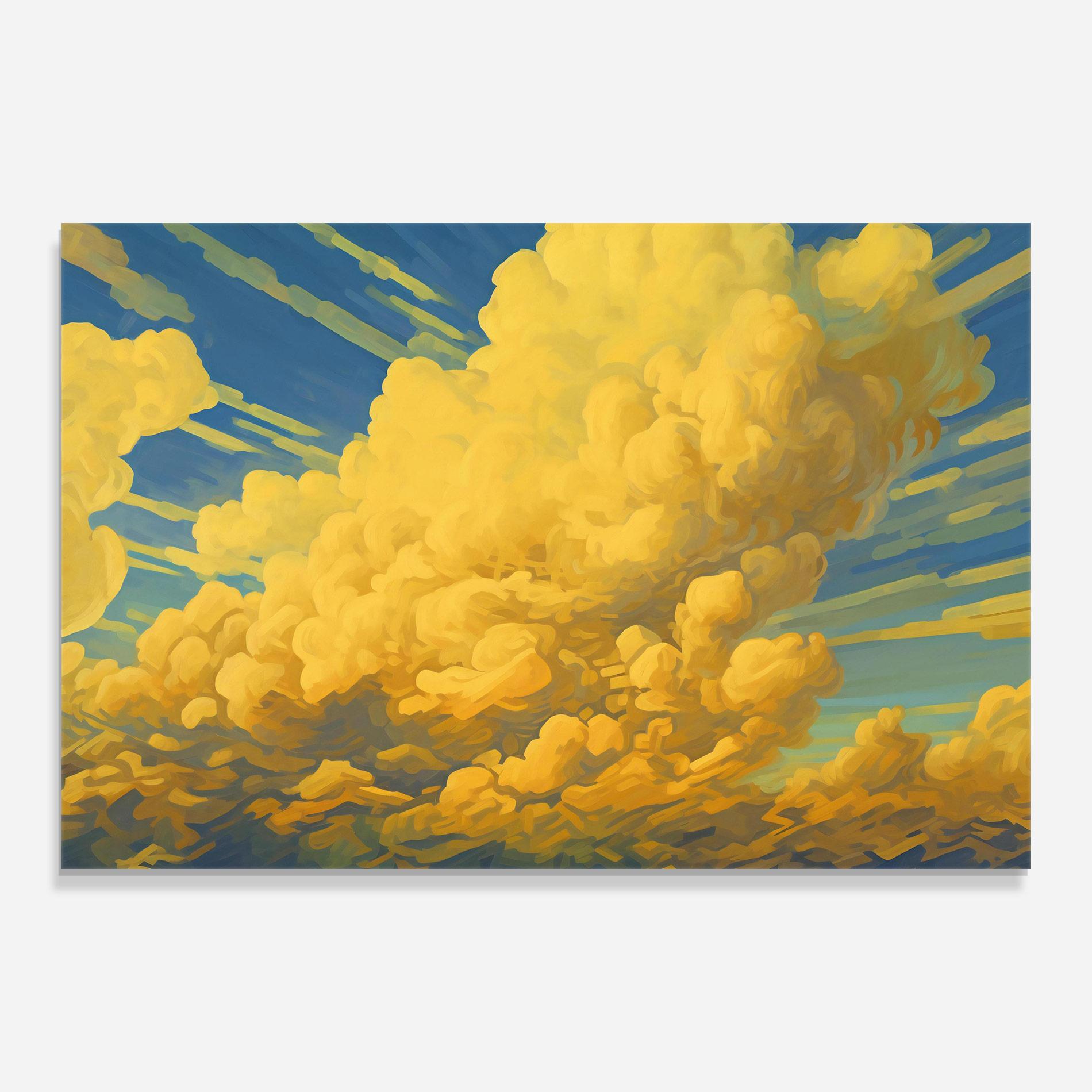 Üvegkép Big Yellow Cloud Art mockup 0