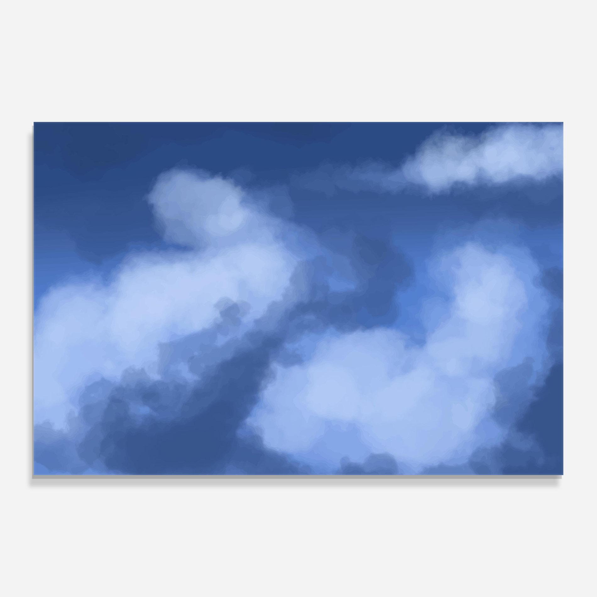 Üvegkép Blue Mix Clouds mockup 0