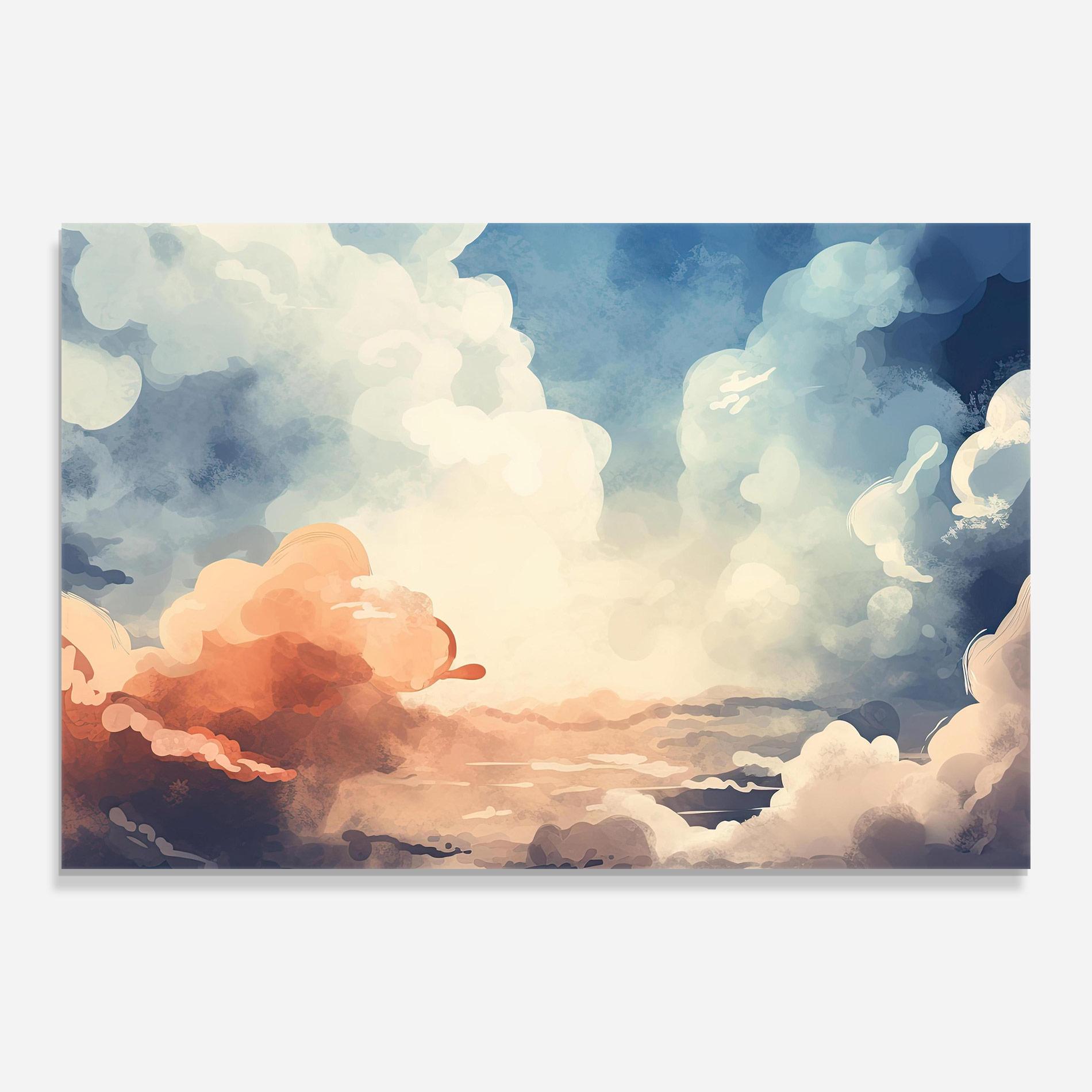 Üvegkép Clouds Painting mockup 0