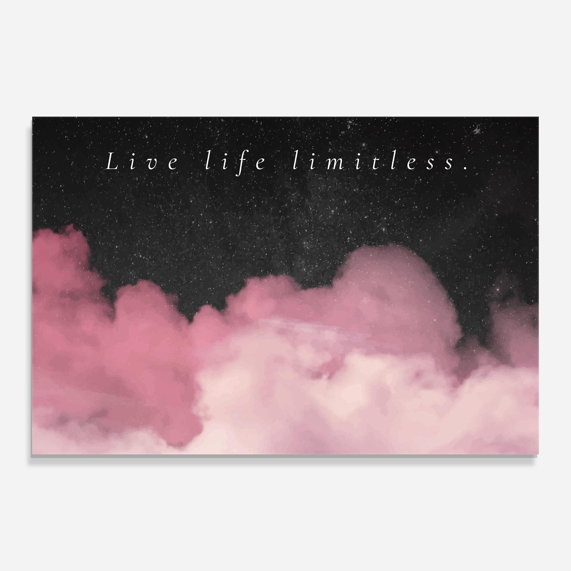Üvegkép Clouds Text Pink mockup 0