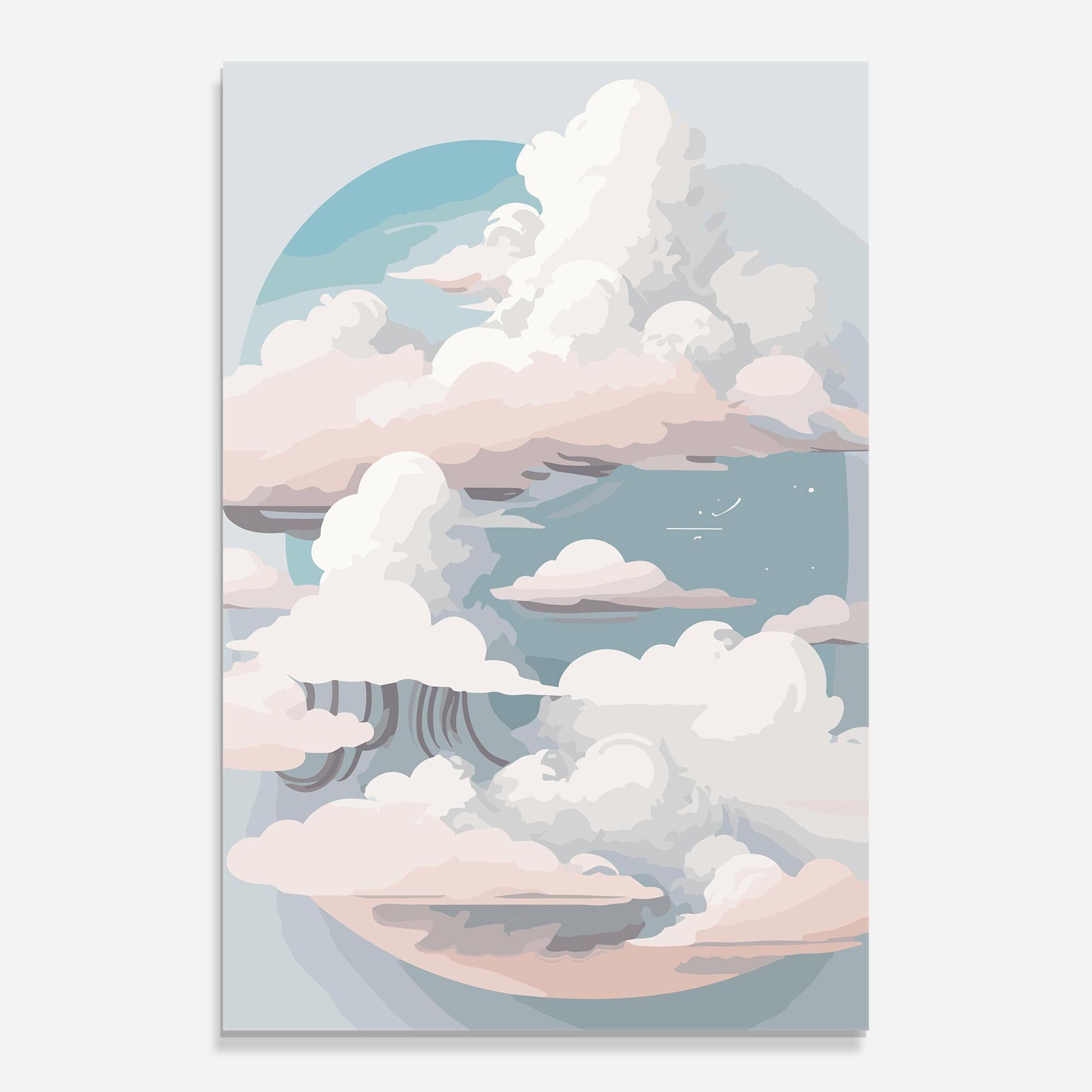 Üvegkép Cloud White Art mockup 0