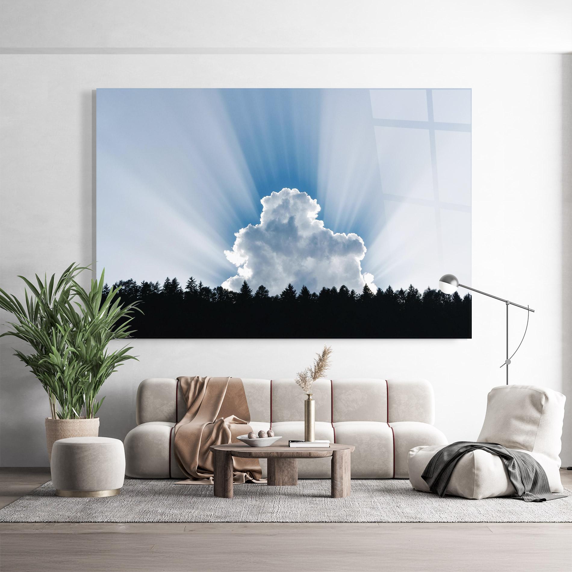 Üvegkép Big White Cloud Light mockup 9