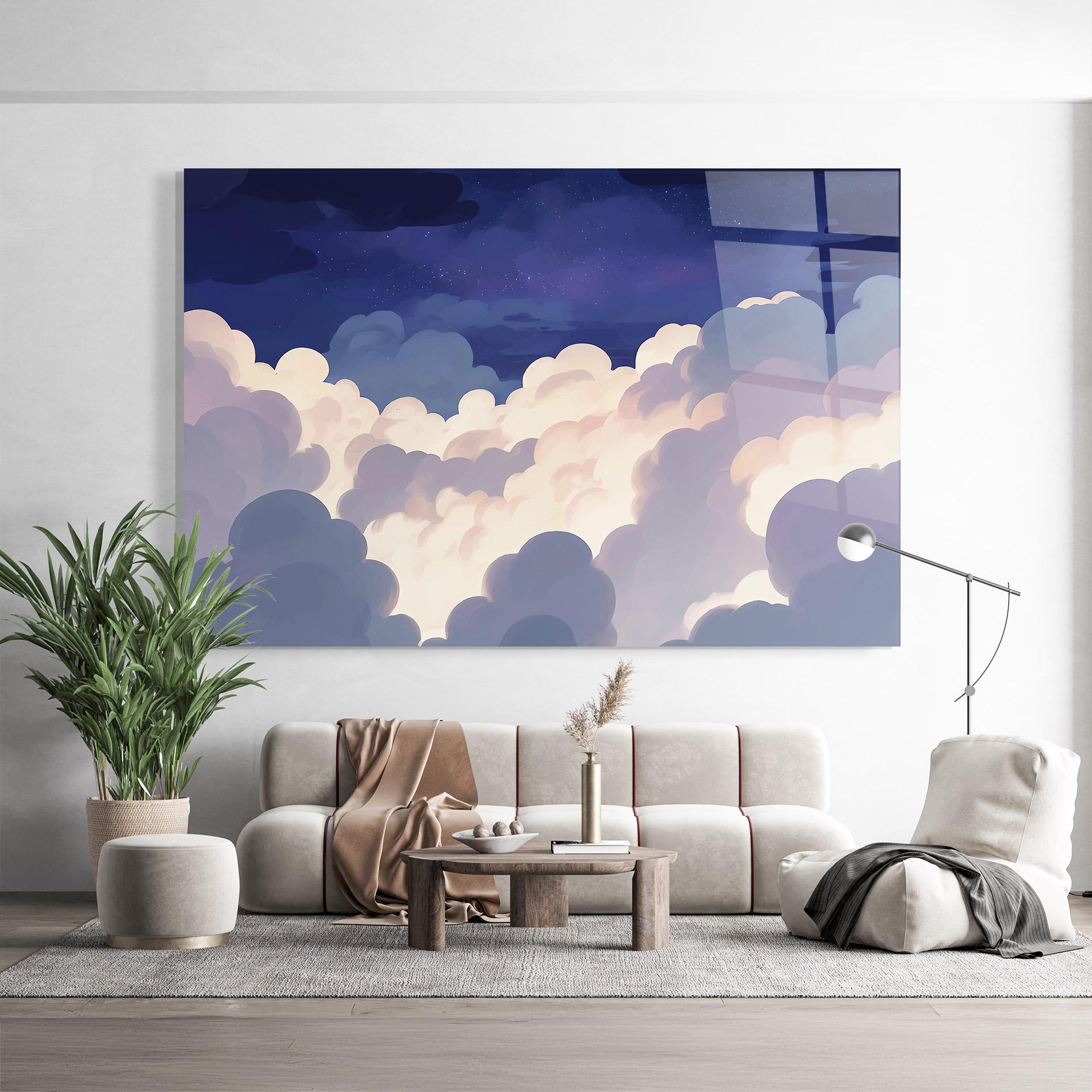 Üvegkép Cloud Art mockup 9