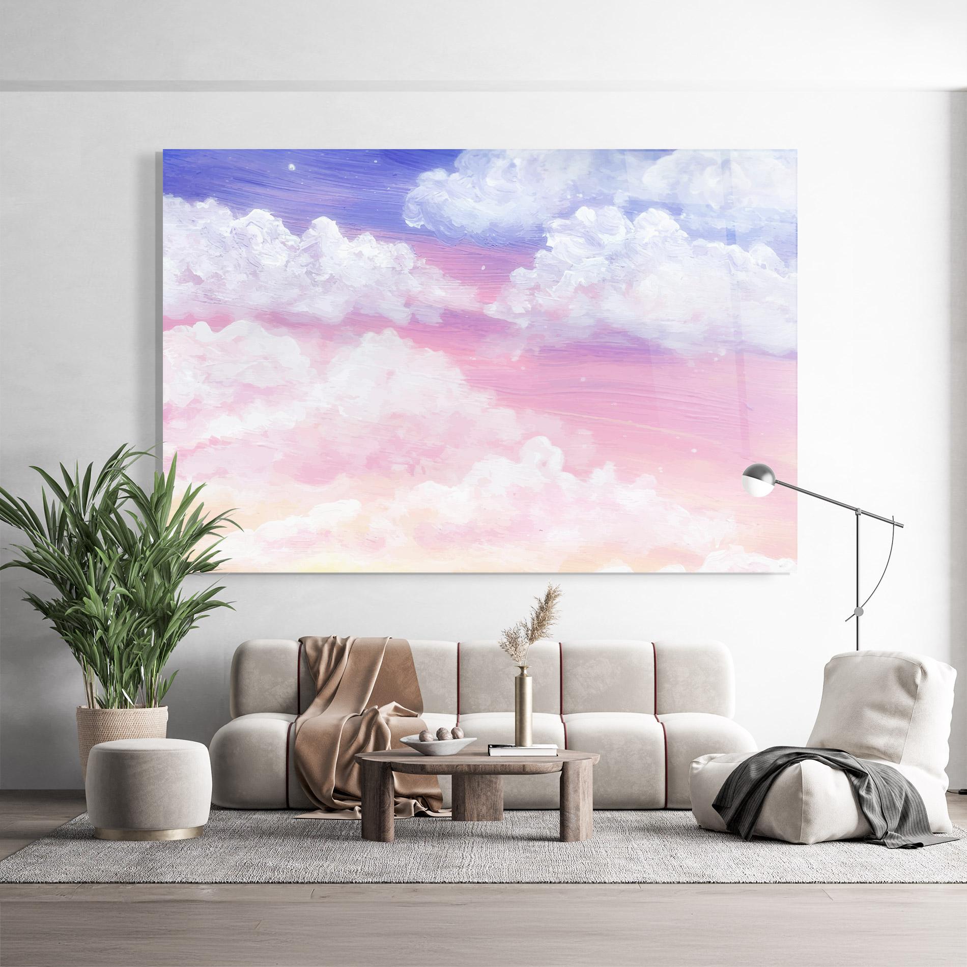 Üvegkép Cloud Paint Texture mockup 9