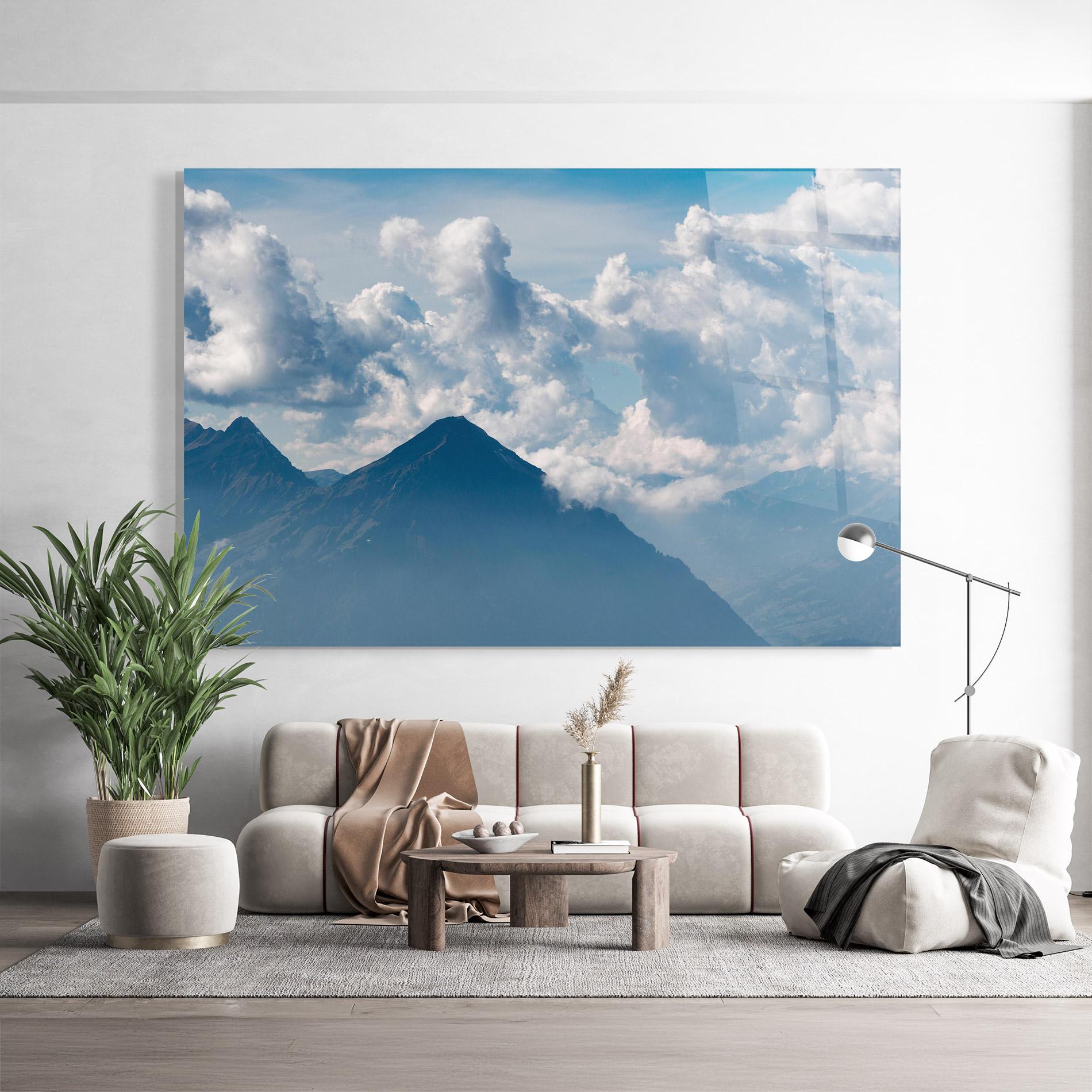 Üvegkép Cloudy View Mountain mockup 9