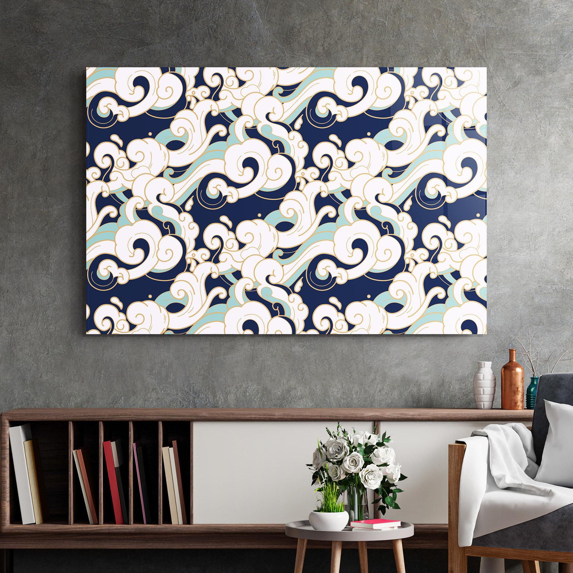 Üvegkép Blue Green Cloud mockup 2