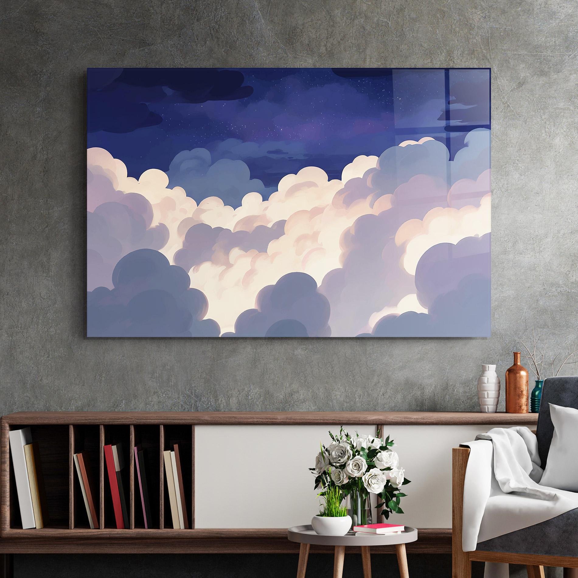Üvegkép Cloud Art mockup 2