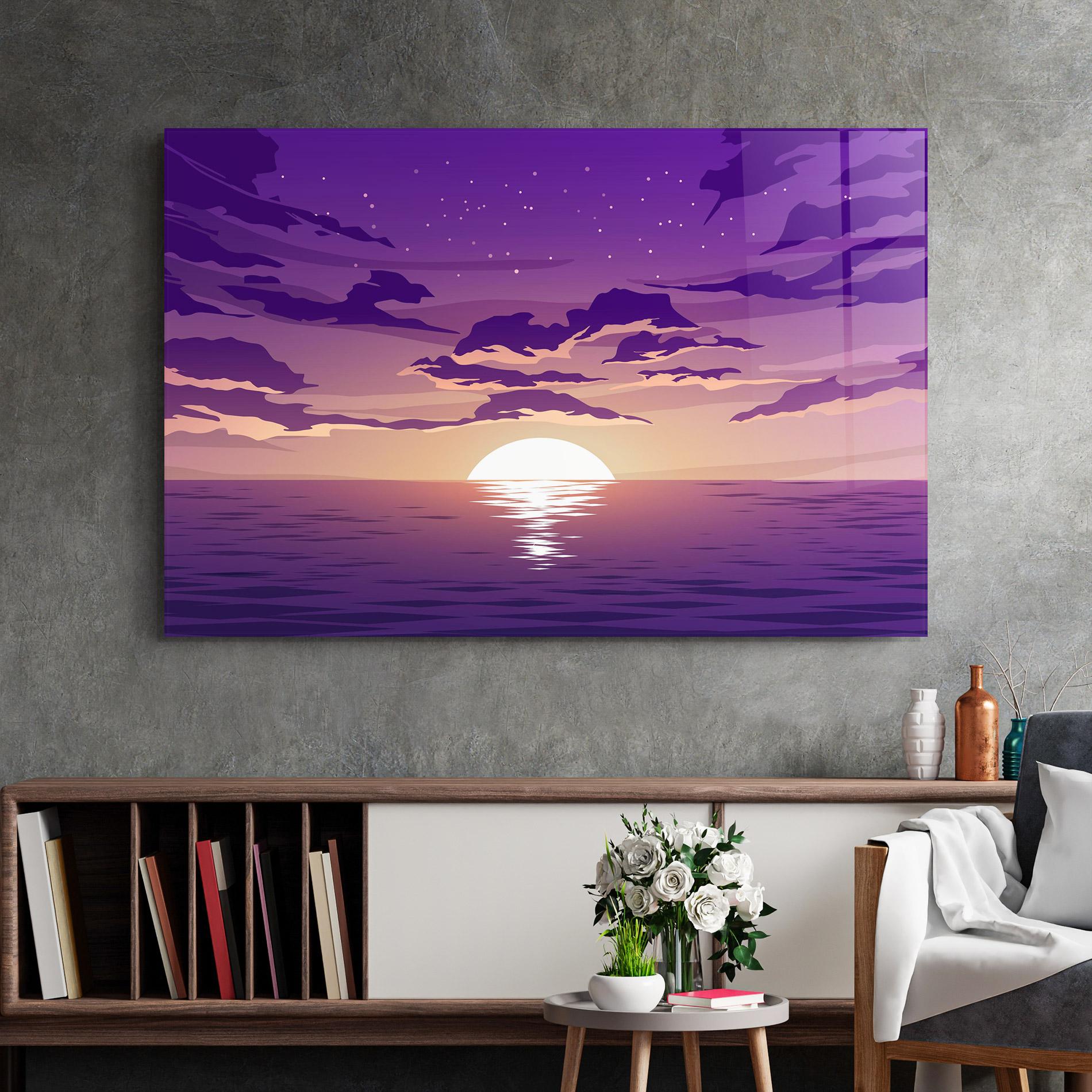 Üvegkép Cloud Purple mockup 2