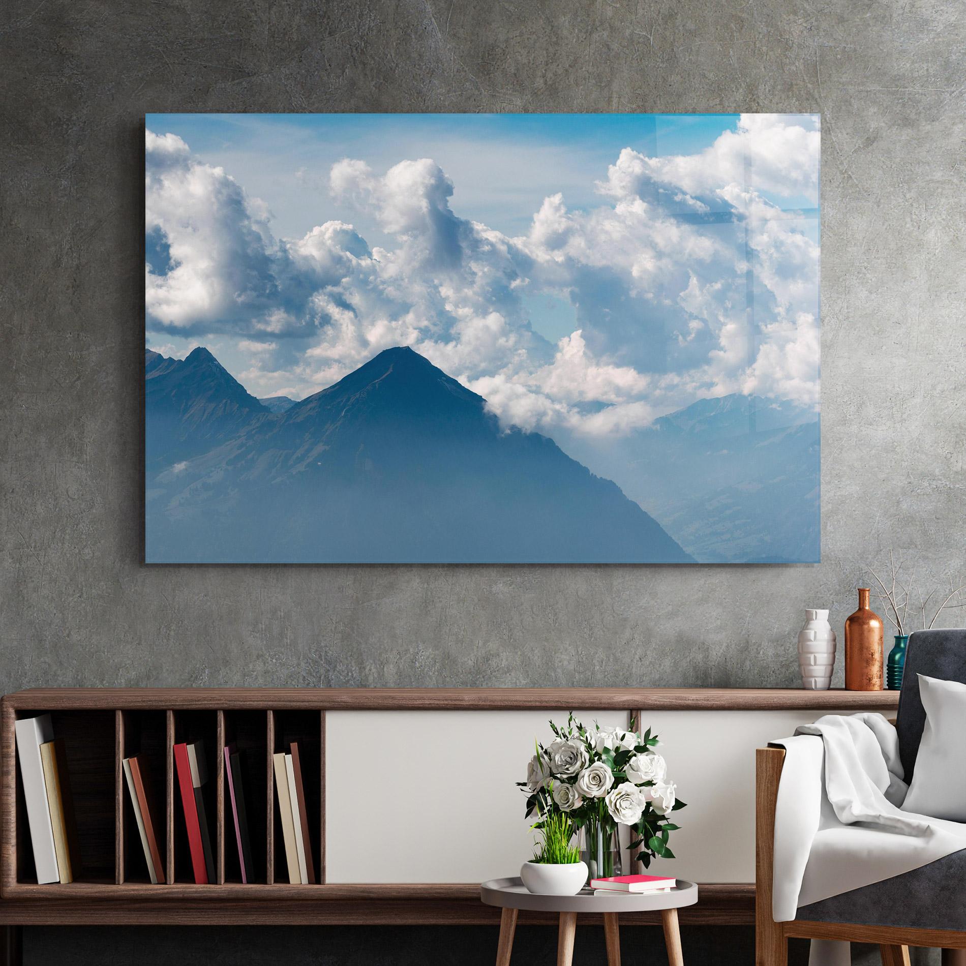 Üvegkép Cloudy View Mountain mockup 2