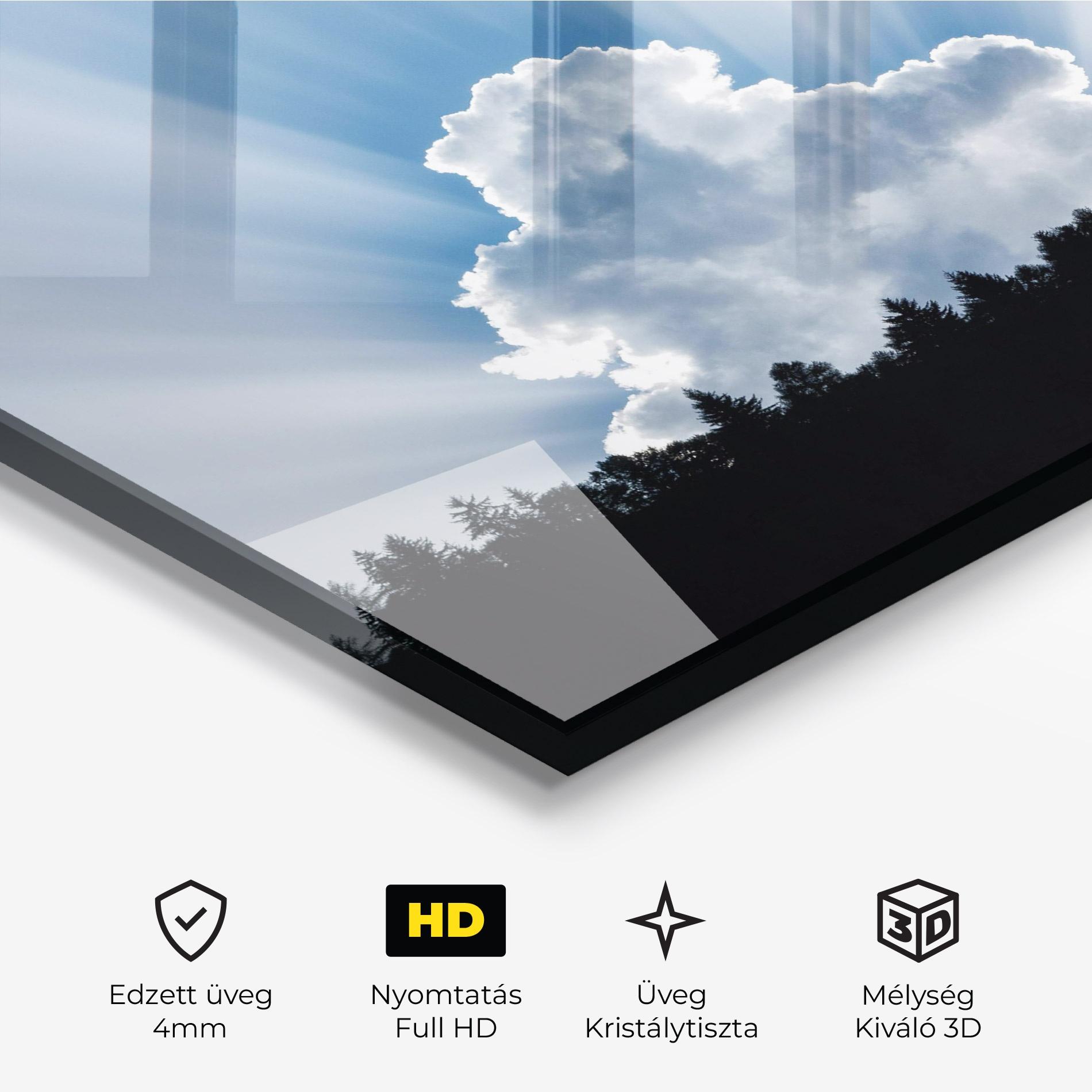 Üvegkép Big White Cloud Light mockup 3
