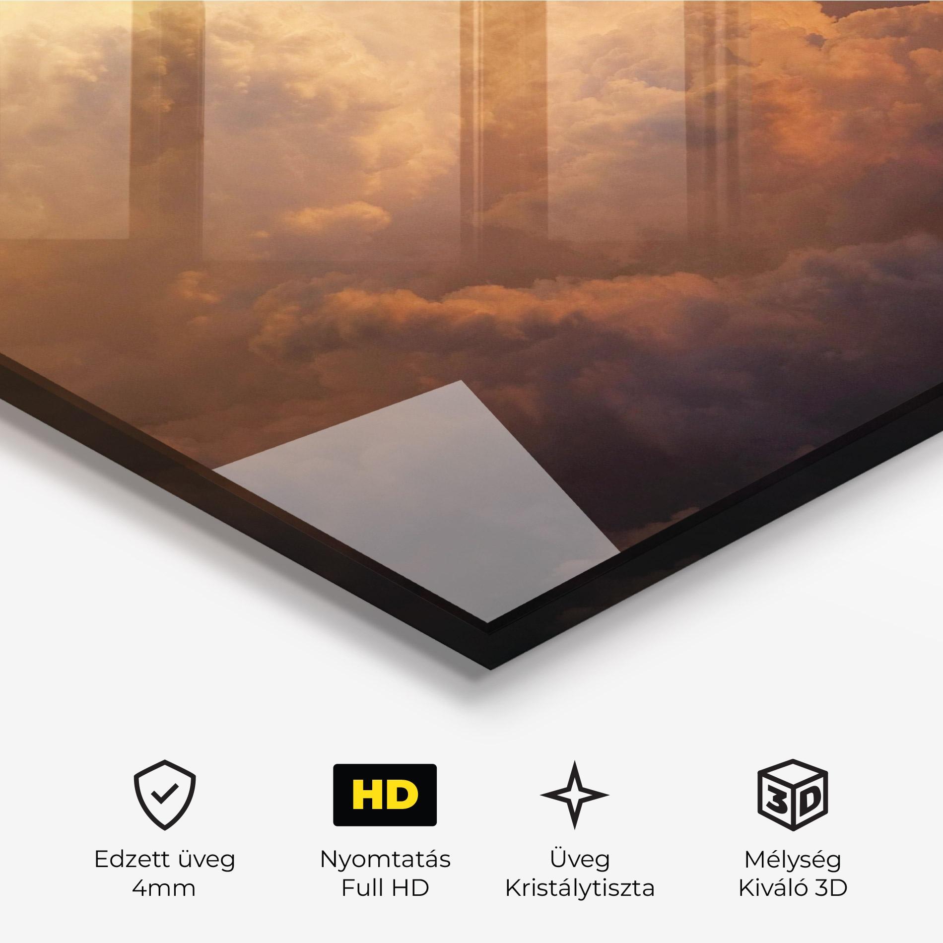 Üvegkép Brown Orange Clouds mockup 3