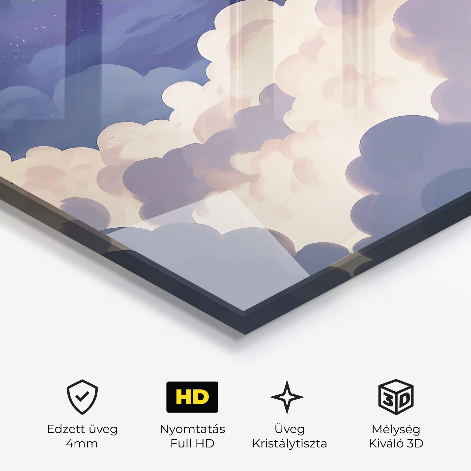 Üvegkép Cloud Art mockup 3