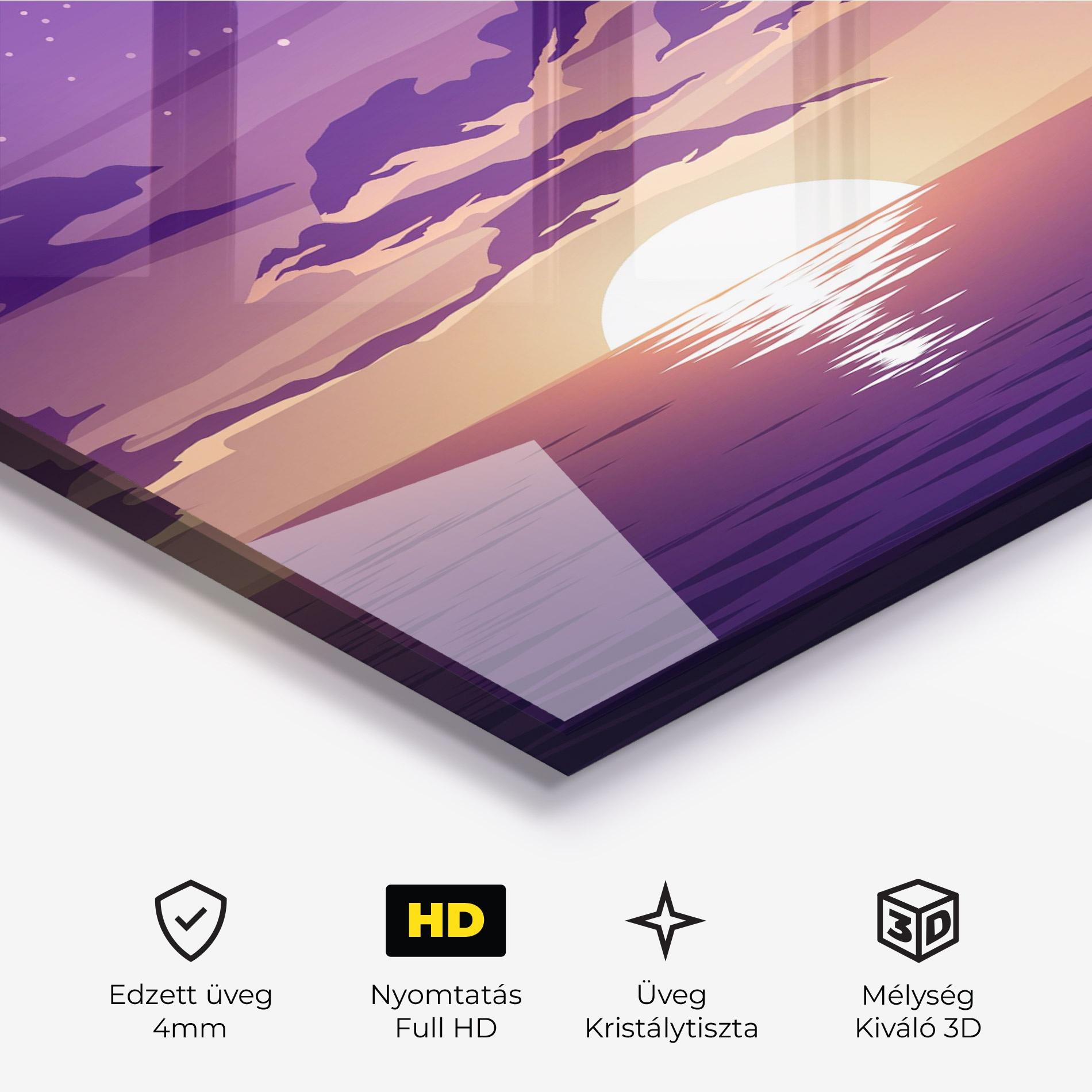 Üvegkép Cloud Purple mockup 3