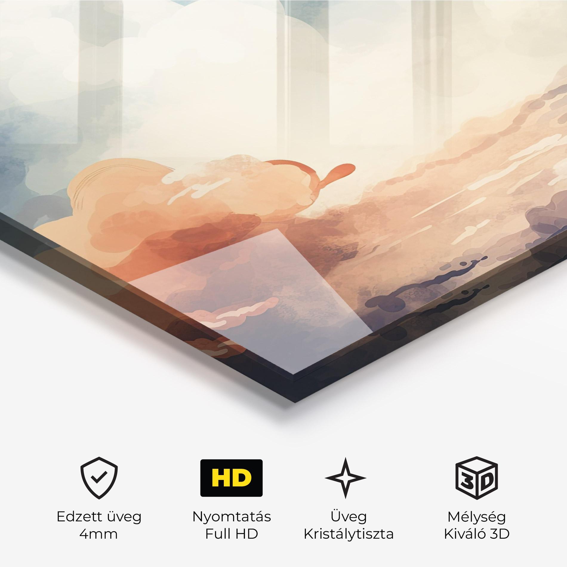 Üvegkép Clouds Painting mockup 3