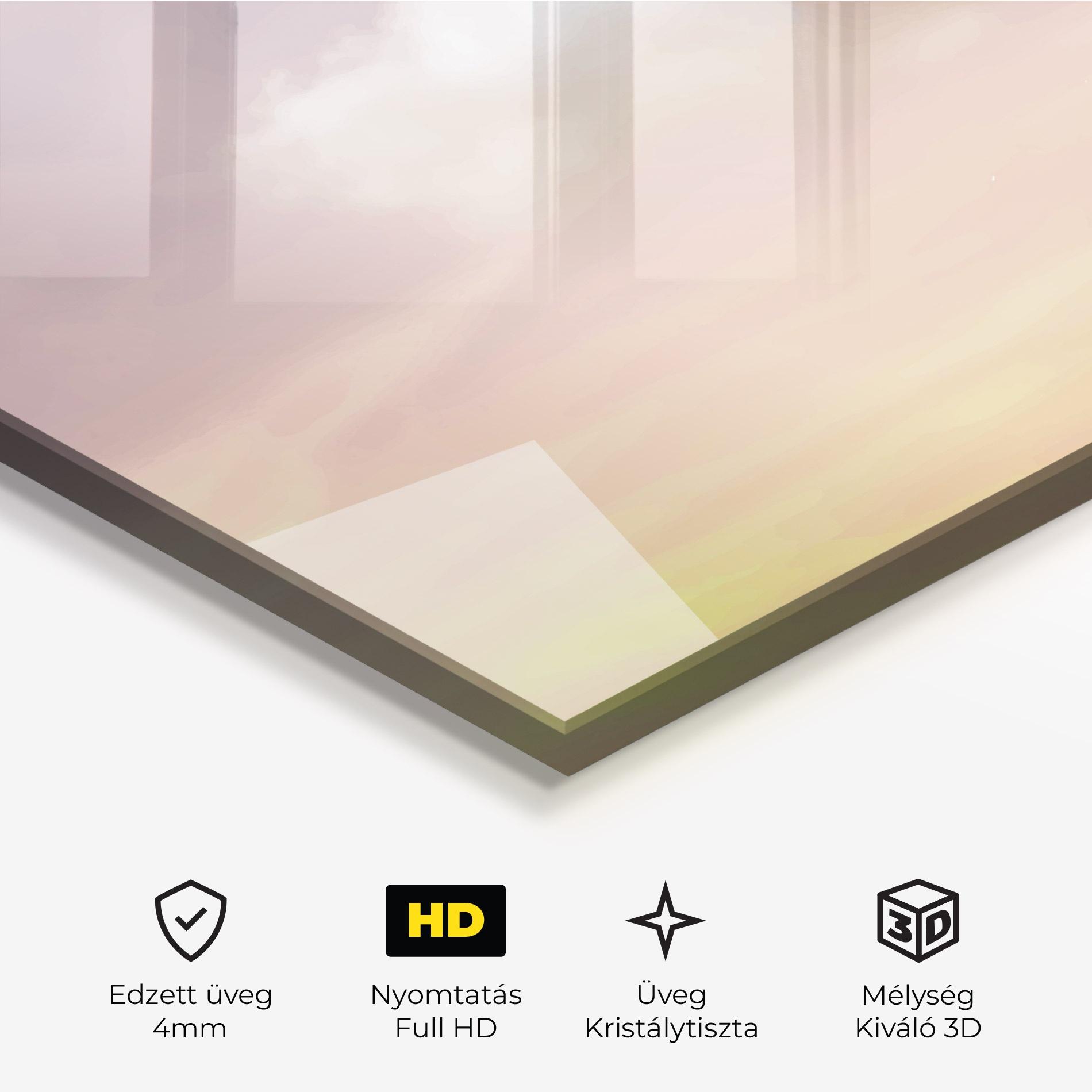 Üvegkép Clouds Watercolor Cream mockup 3