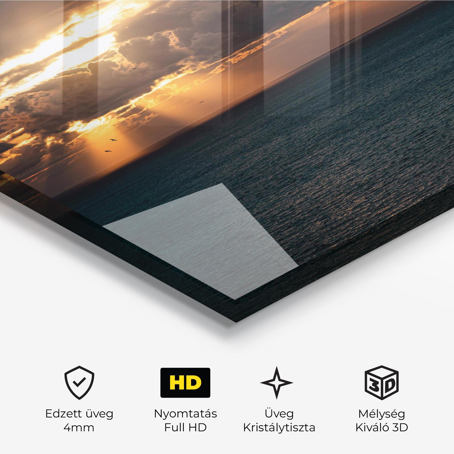 Üvegkép Cloudy Sunrise mockup 3