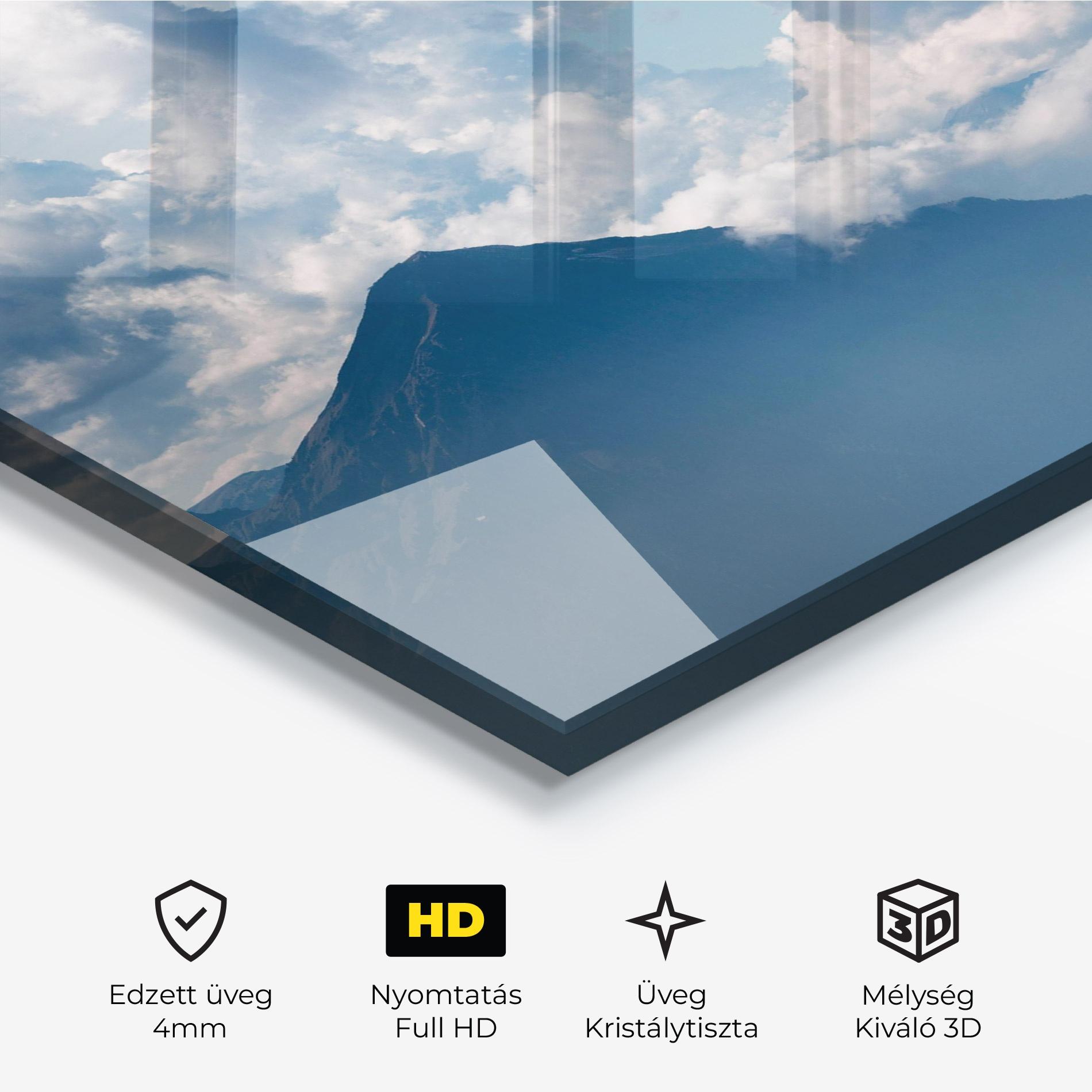 Üvegkép Cloudy View Mountain mockup 3