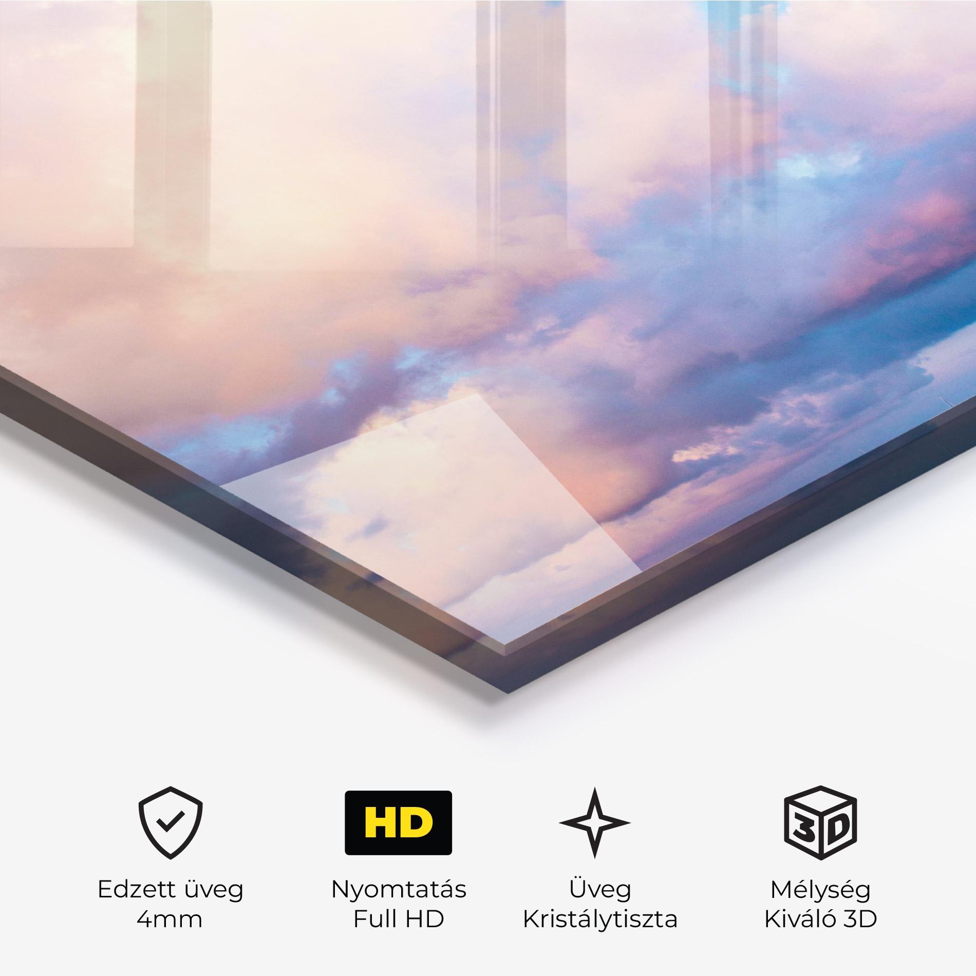 Üvegkép Dreamy Pink Clouds mockup 3