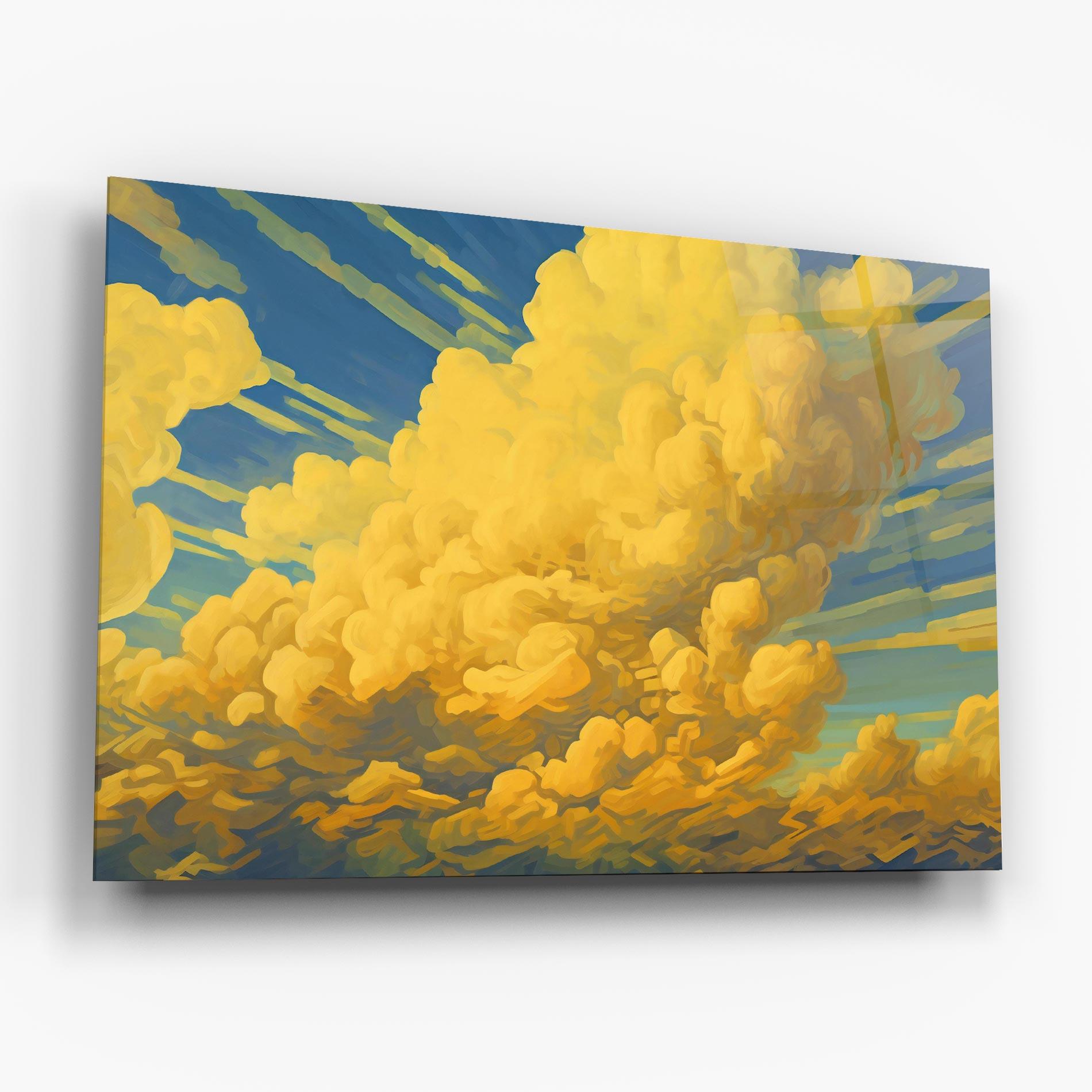 Üvegkép Big Yellow Cloud Art mockup 6