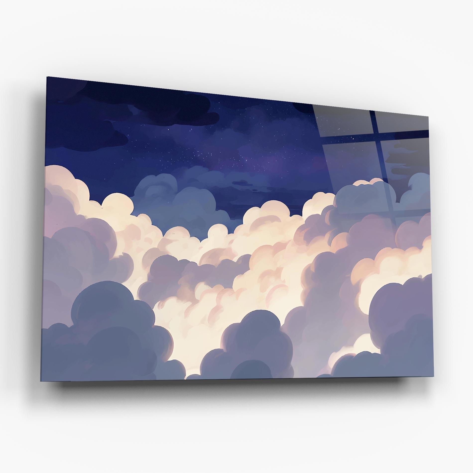 Üvegkép Cloud Art mockup 6