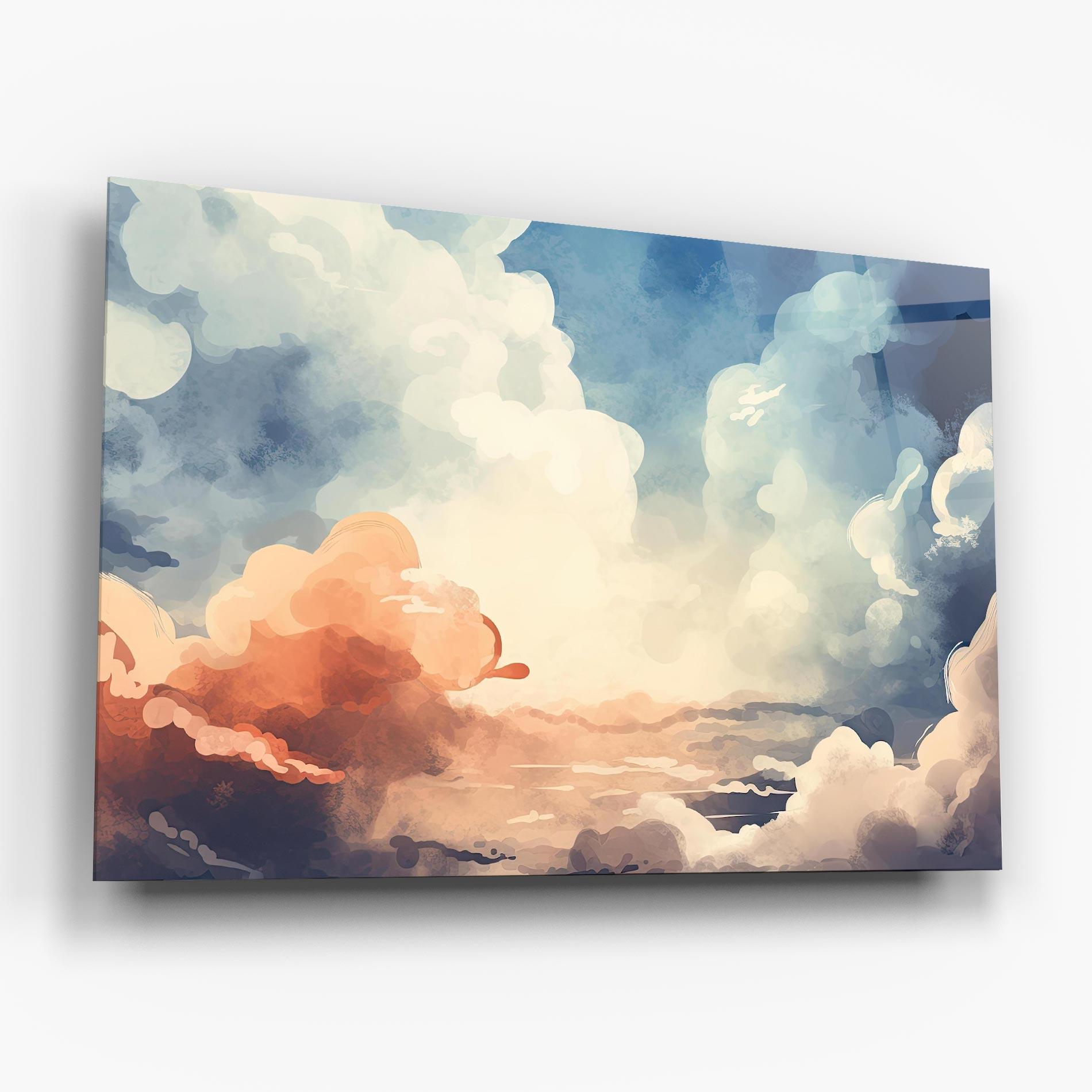 Üvegkép Clouds Painting mockup 6