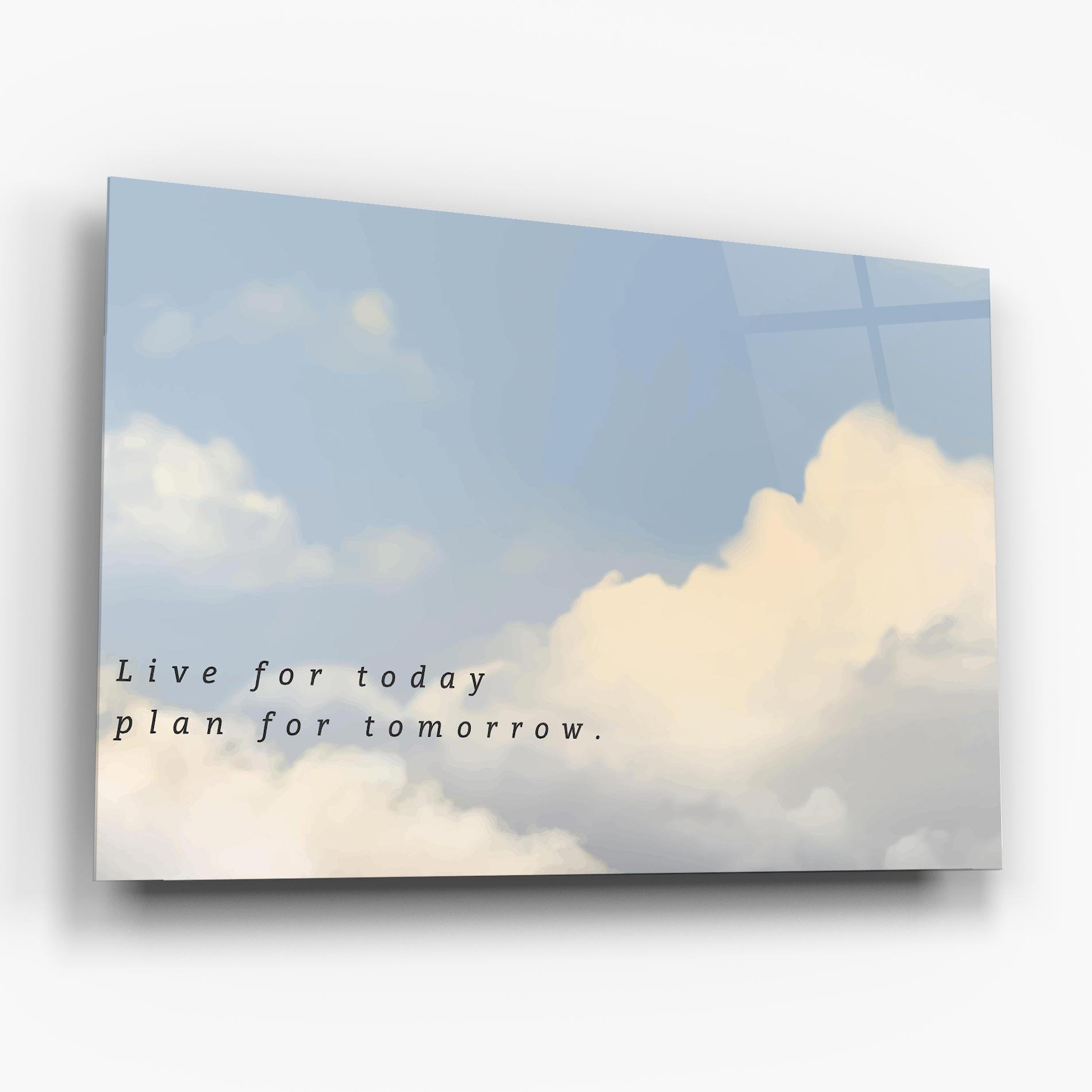 Üvegkép Clouds Text Blue mockup 6