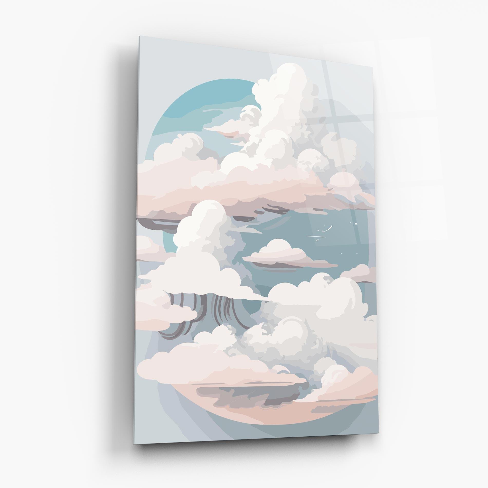 Üvegkép Cloud White Art mockup 6