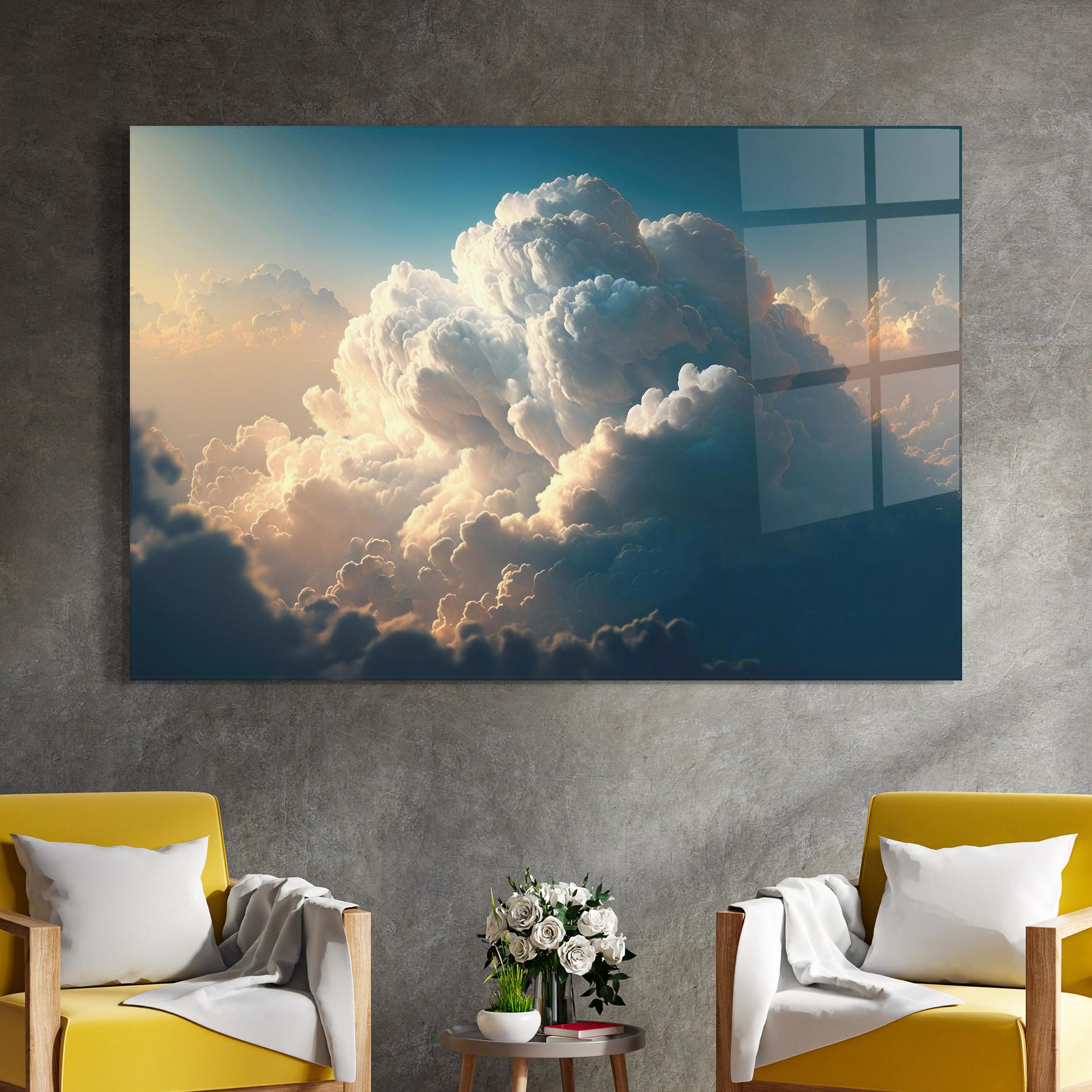 Üvegkép Big Puffy Clouds mockup 4