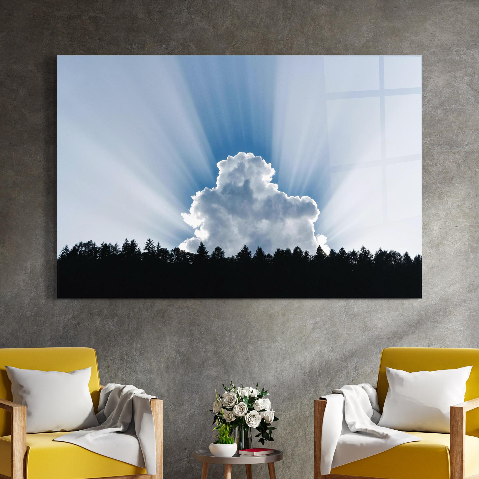 Üvegkép Big White Cloud Light mockup 4
