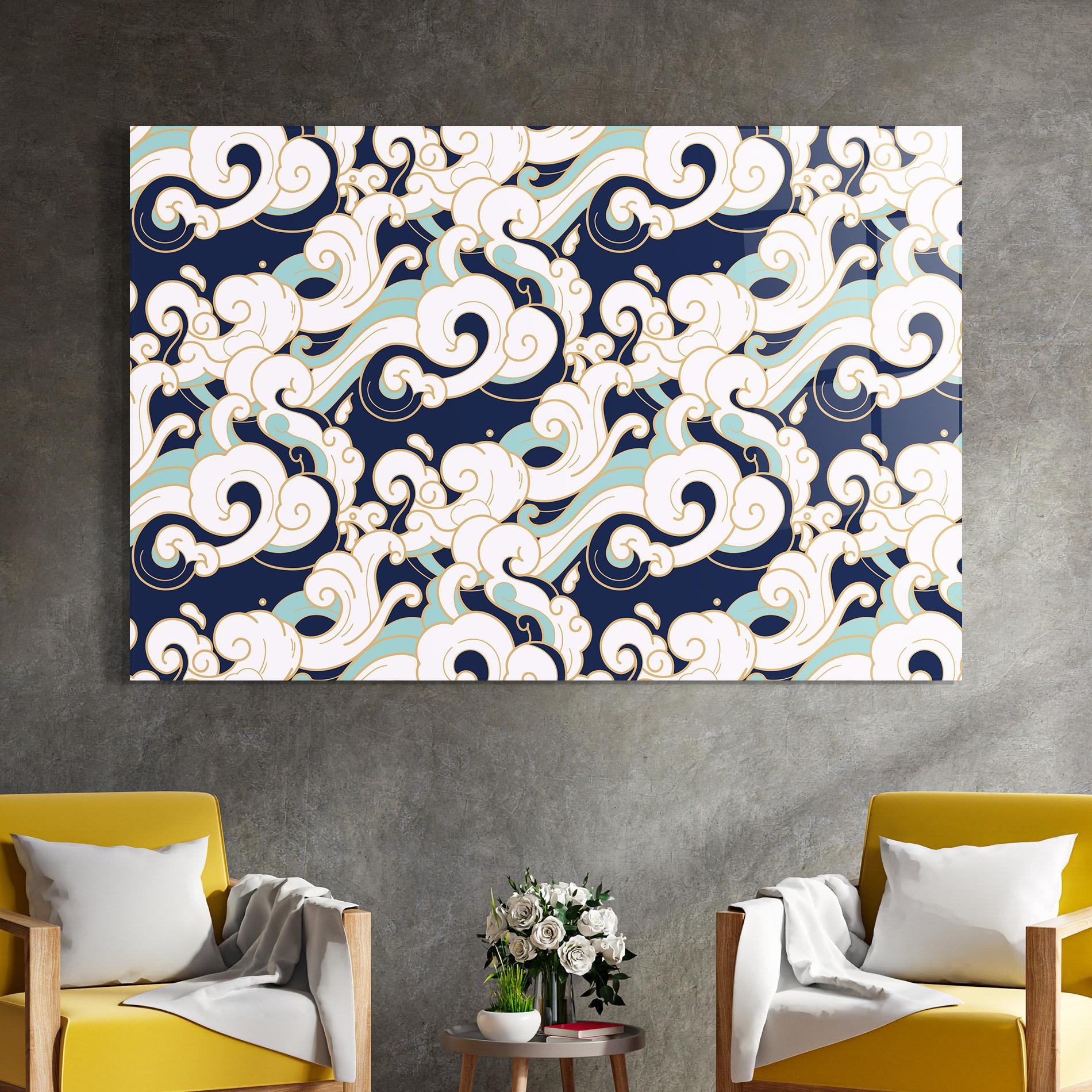 Üvegkép Blue Green Cloud mockup 4